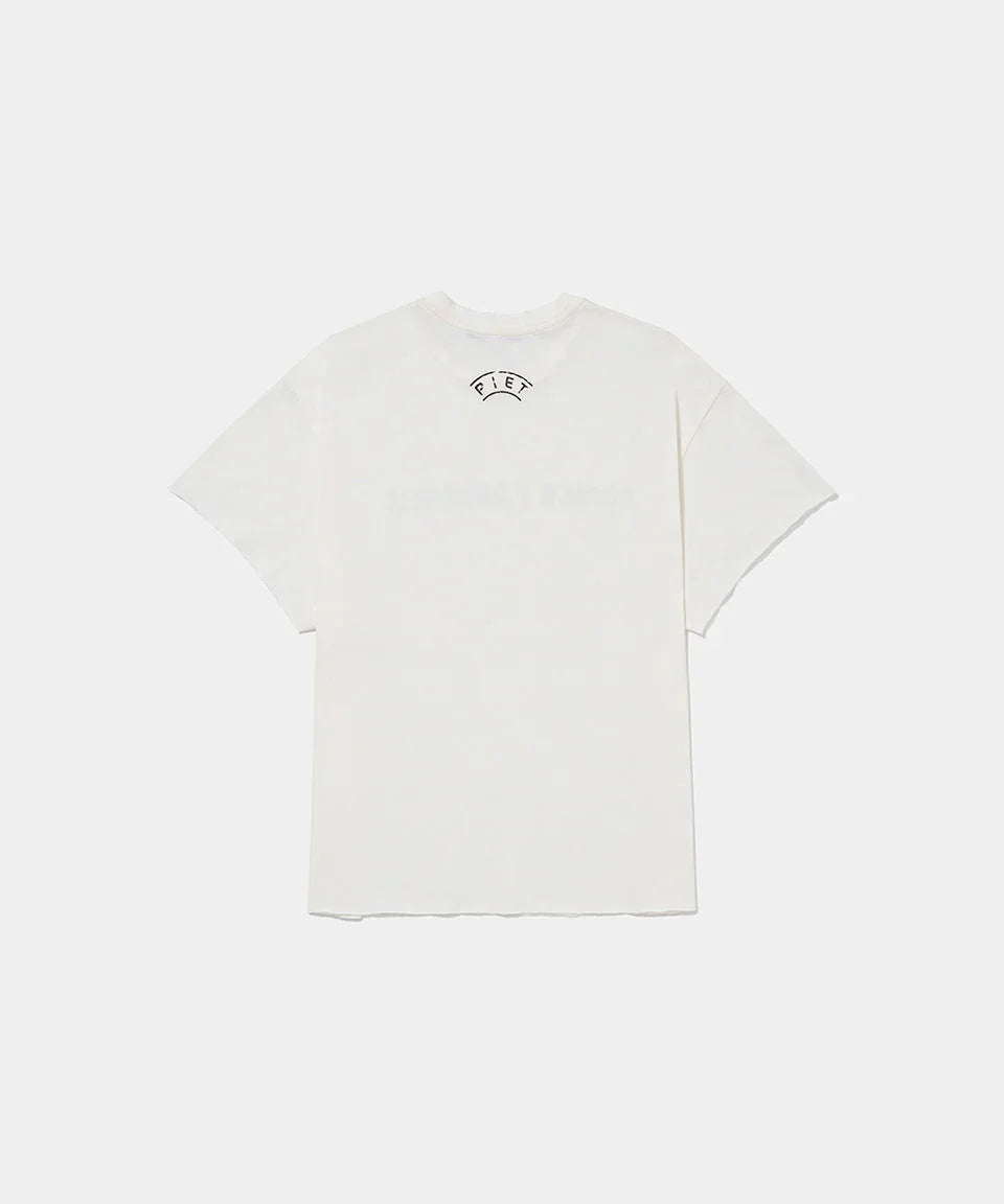 Dopping Kontrolle Raw Edge T-shirt Bone White - Four Street