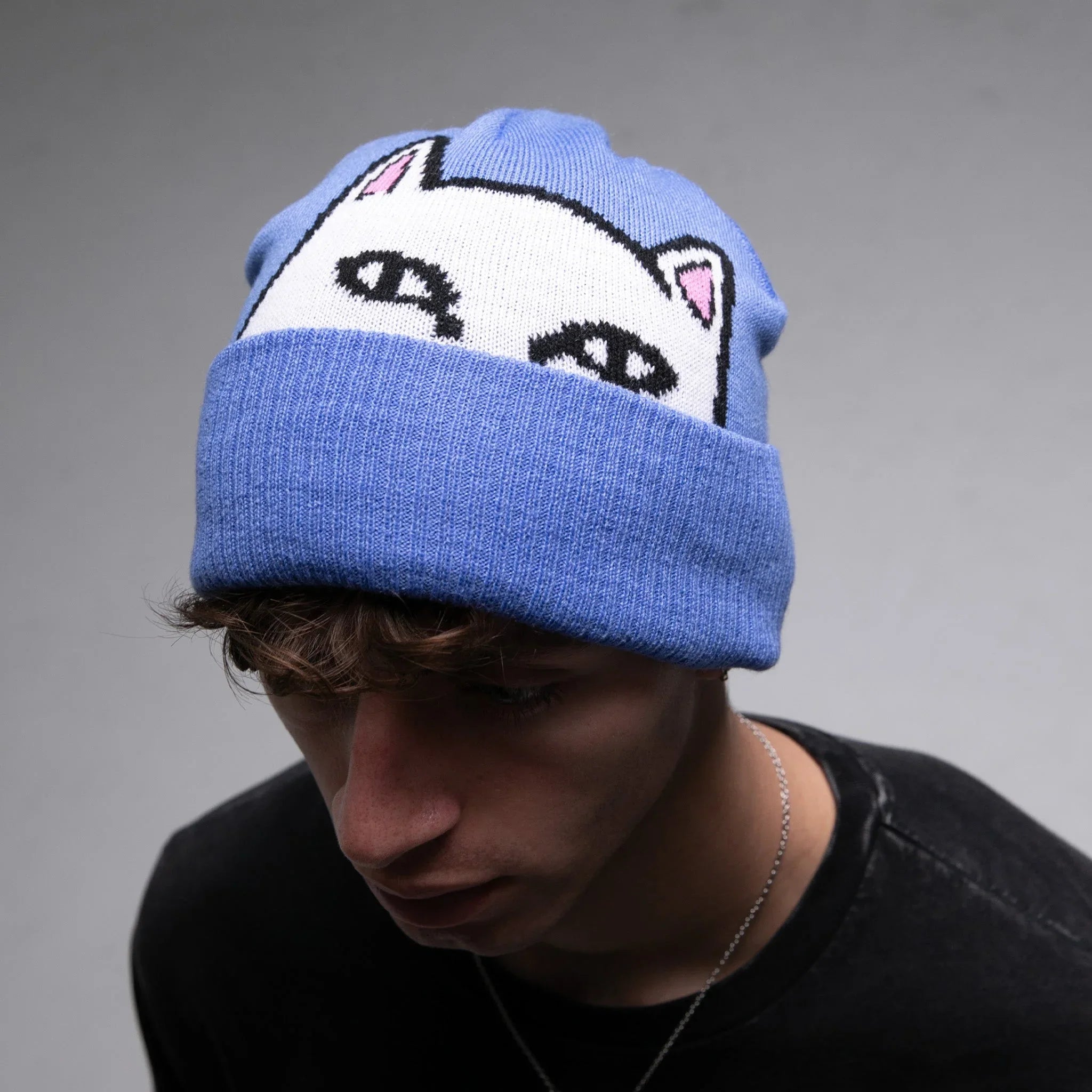 Peeking Nermal Beanie (Cornflower) - Four Street