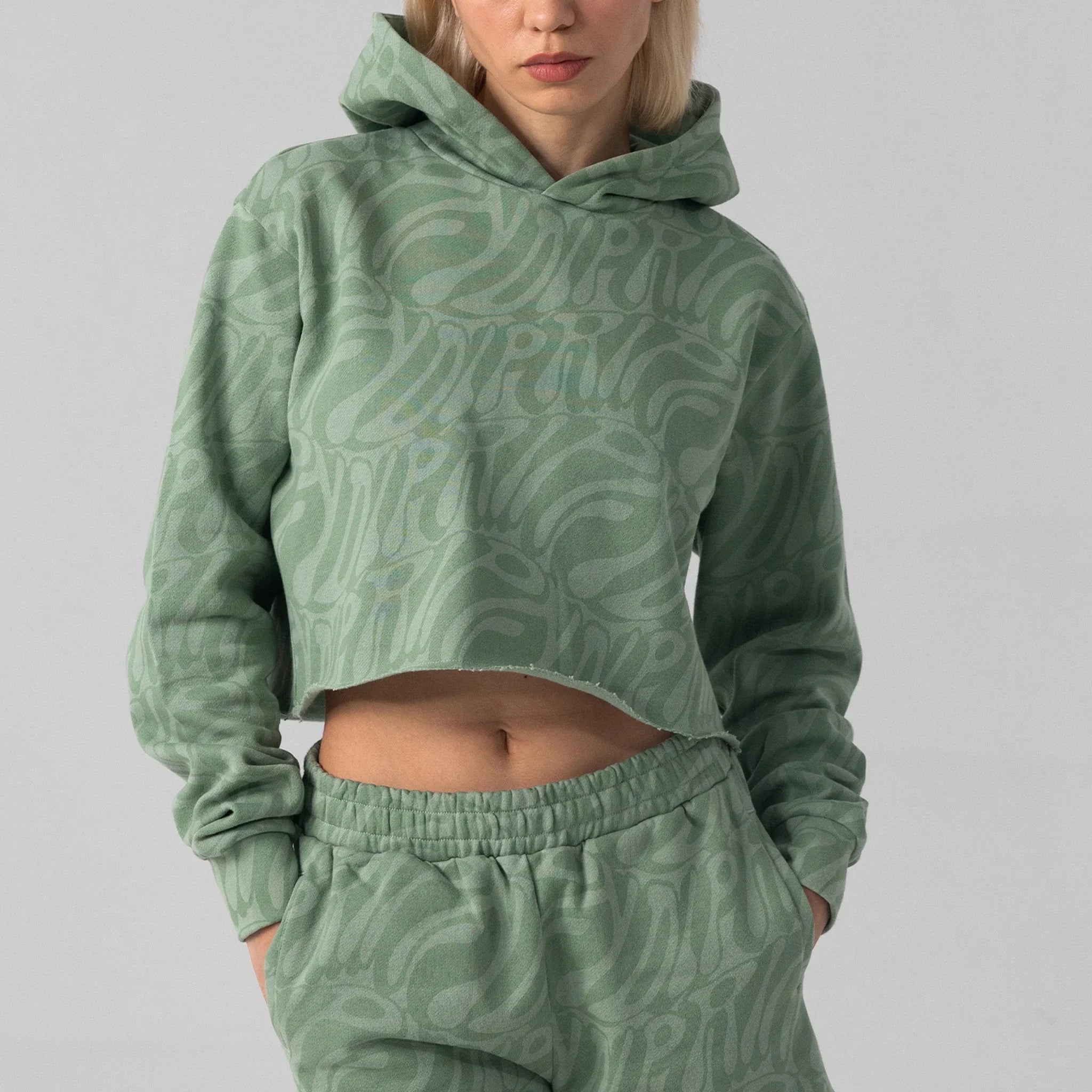 Wilshire Cropped Hoodie (Pine) - Four Street