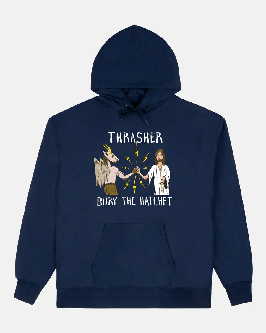 THRASHER X TOY MACHINE - B.T.H. - HOODIE - NAVY - Four Street