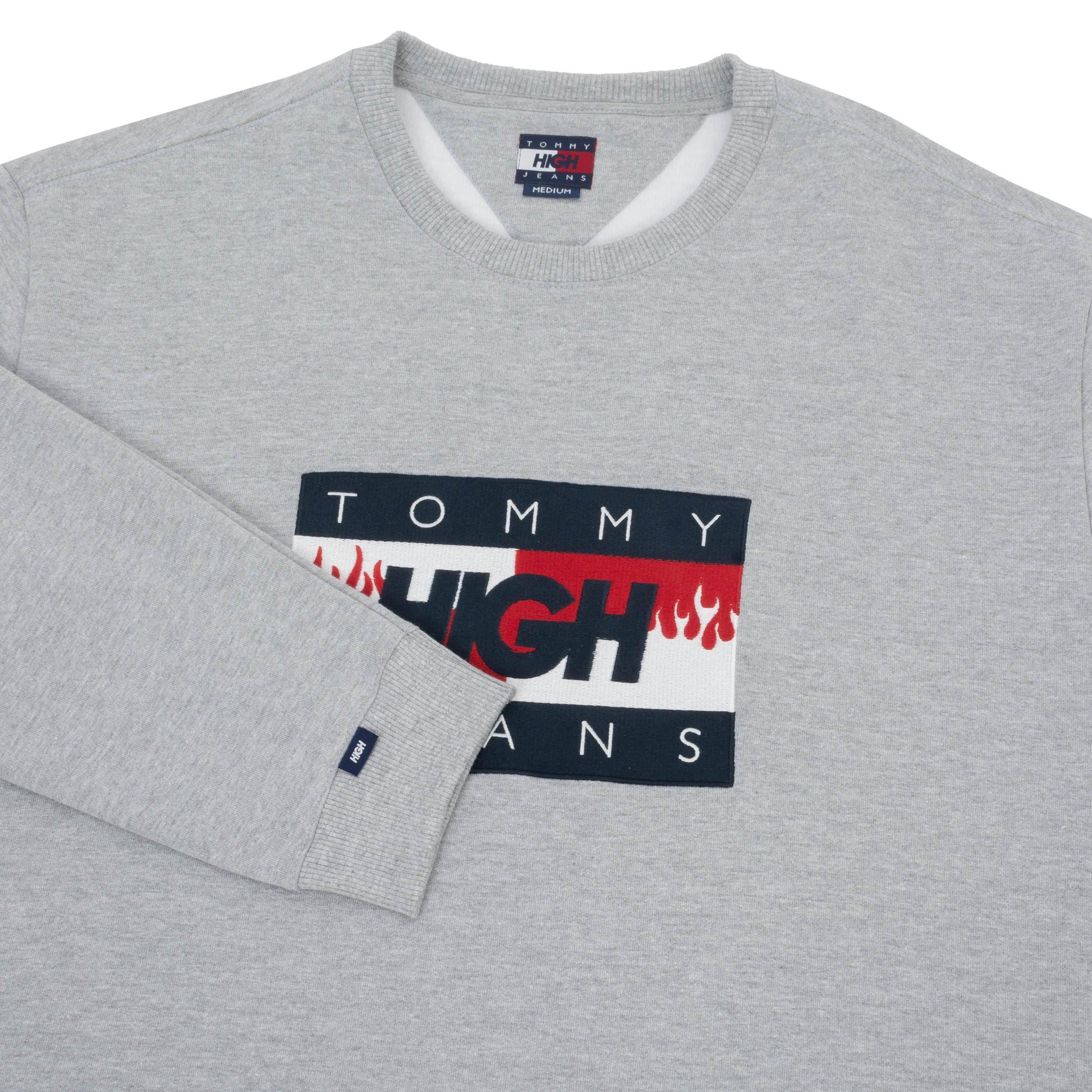 TJ x HIGH Crewneck Logo Heather Grey - Four Street