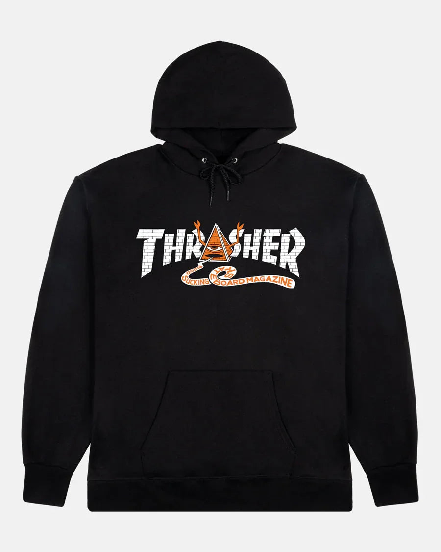 THRASHER X TOY MACHINE - PYRAMID - HOODIE - BLACK - Four Street