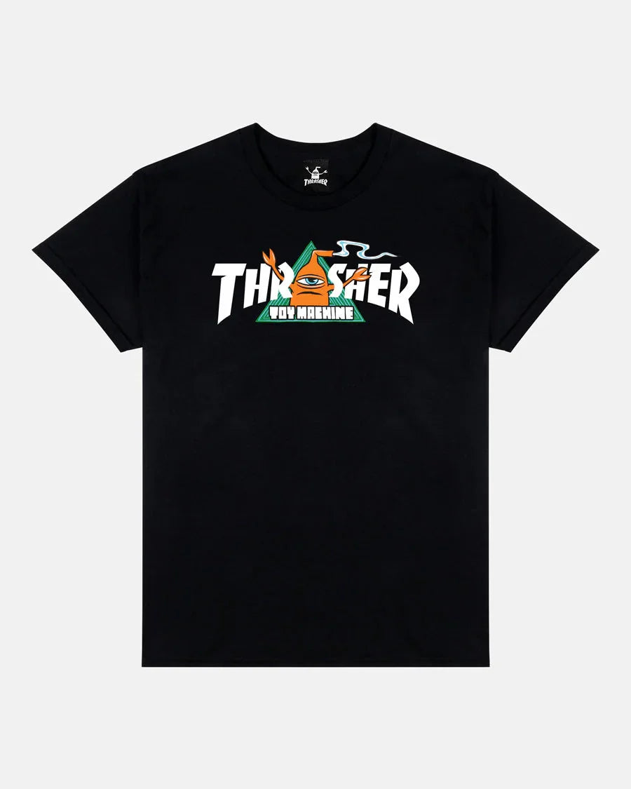 THRASHER X TOY MACHINE - VORTEX - T-SHIRT - BLACK - Four Street