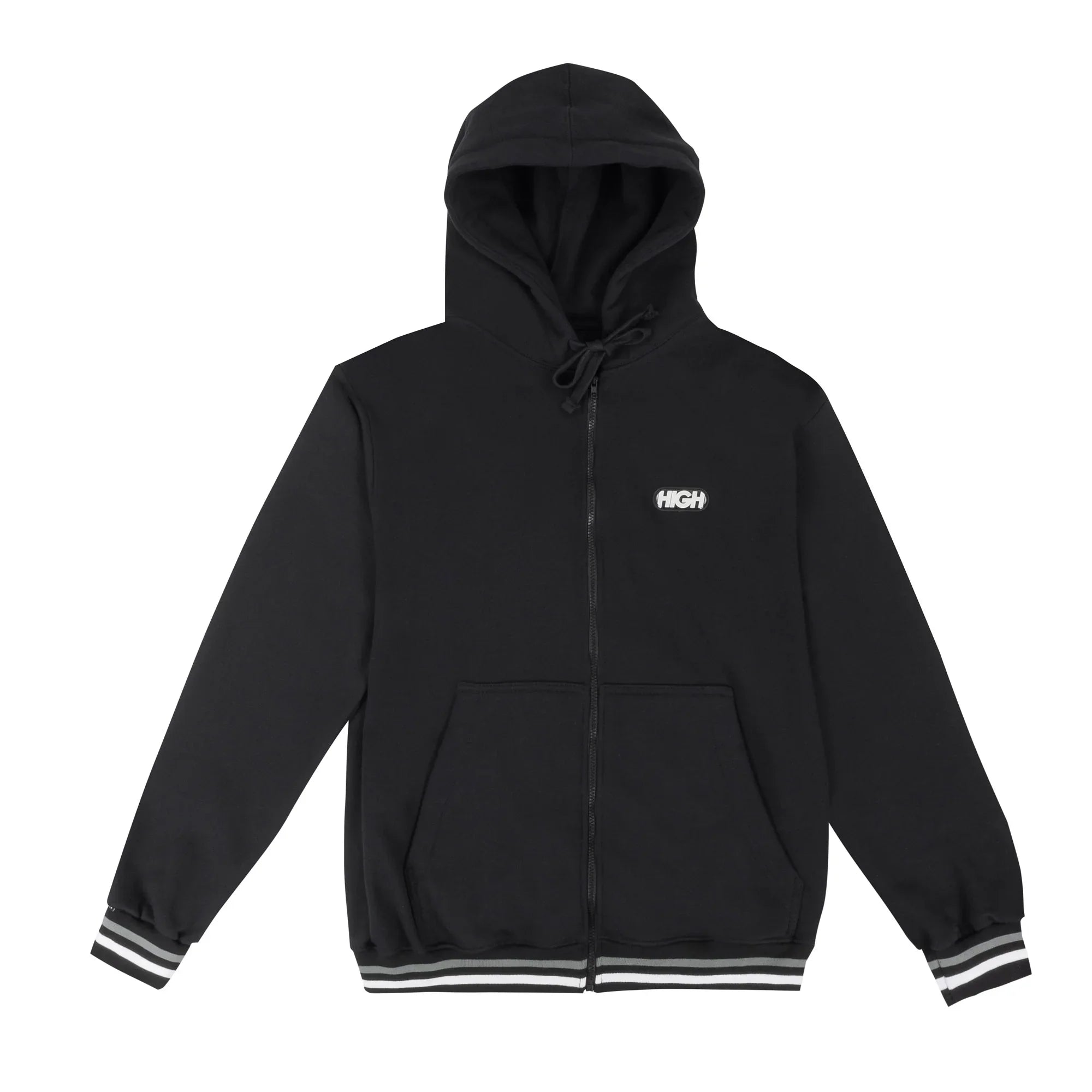 Zipped Hoodie Black - Four Street