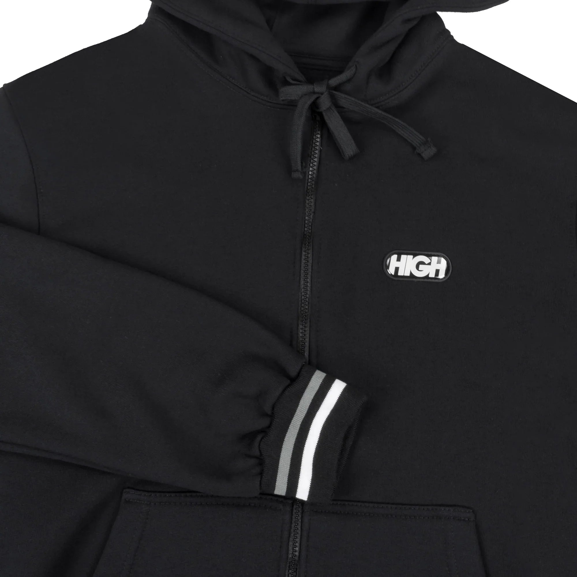 Zipped Hoodie Black - Four Street