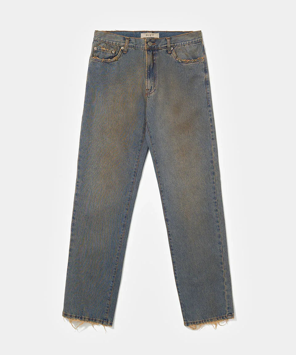 Dirty Straight Leg Denim Trousers - Four Street