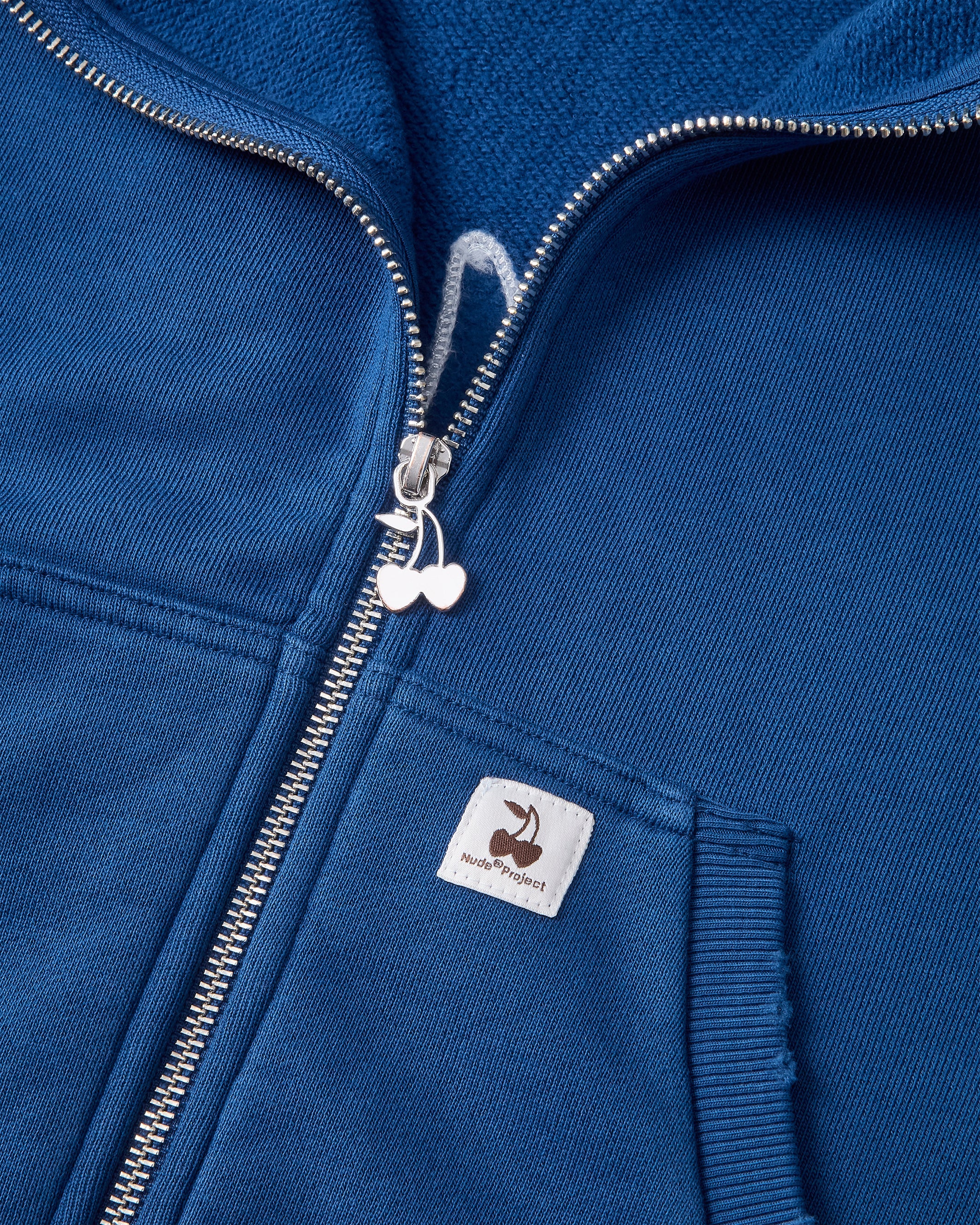 Script Zip-Up Hoodie Blue