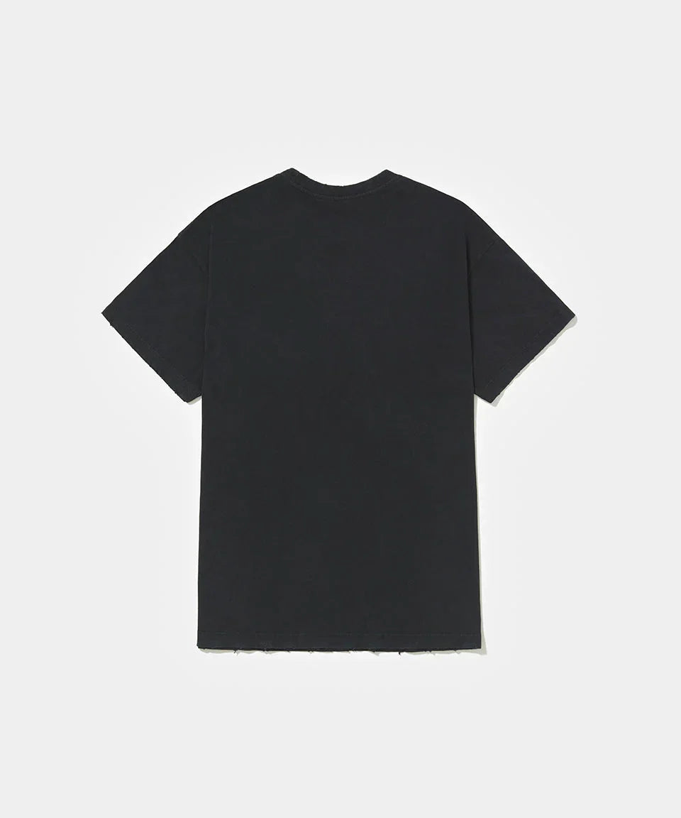 UEFA Distressed T-shirt Vintage Black - Four Street