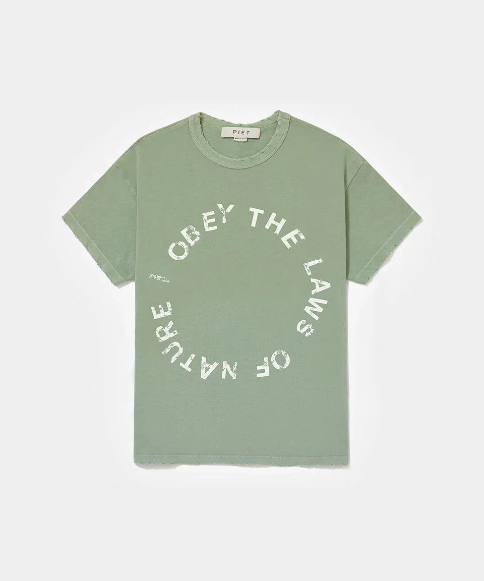 I Obey Fitted Tee - Light olive - Four Street