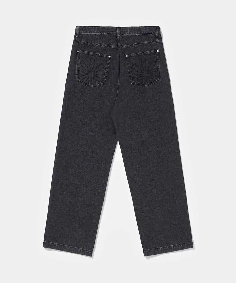 Loose Fit Black Denim - Black - Four Street