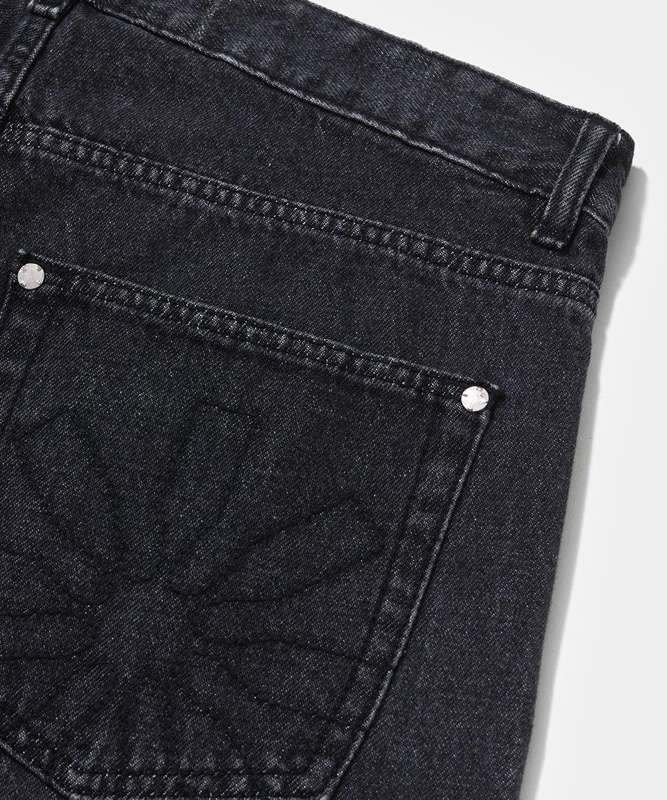 Loose Fit Black Denim - Black - Four Street