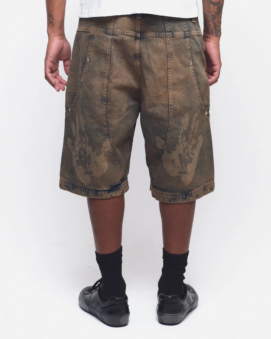 BERMUDA JEANS CURVALÍNEA DOUBLE HAND MARROM - Four Street