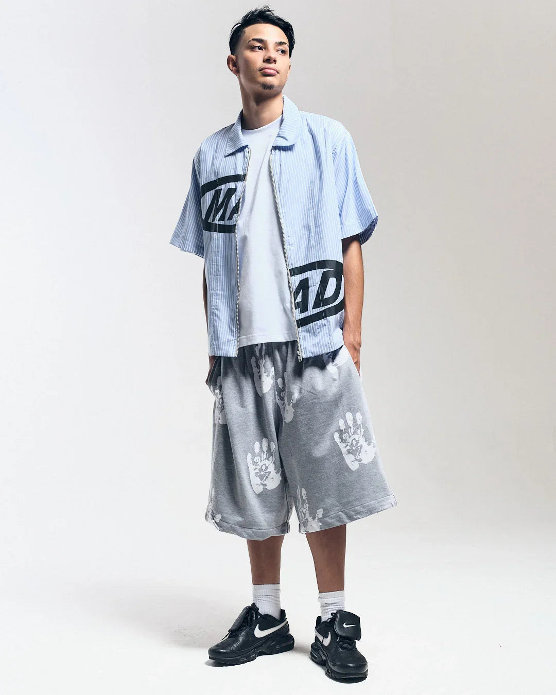 BERMUDA MOLETOM ALL HANDS CINZA - Four Street