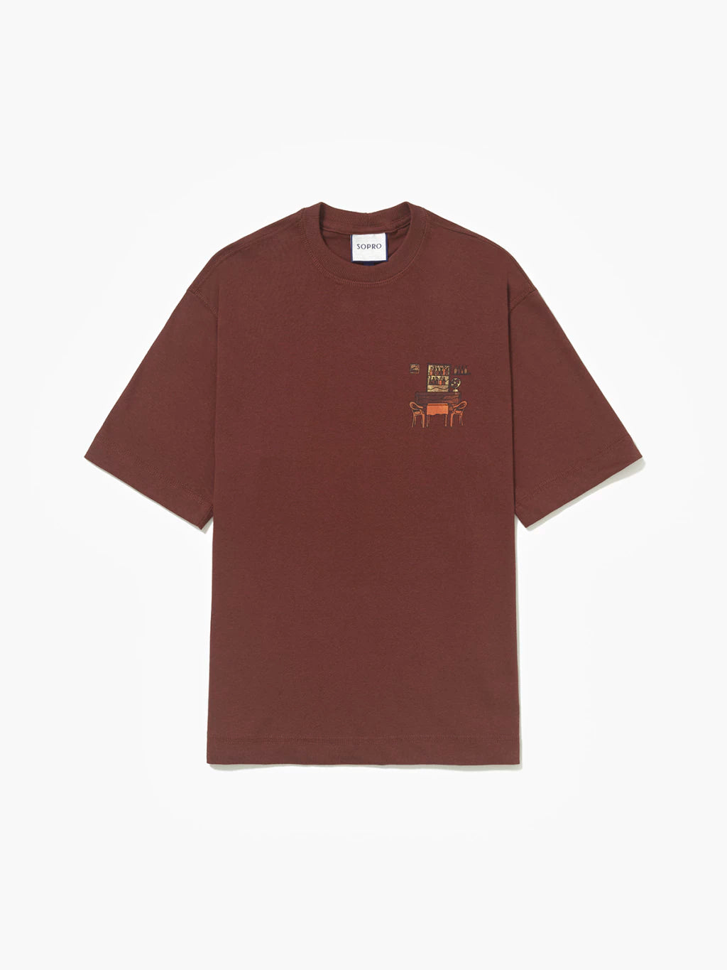 Camiseta Over Cena em Ladrilho