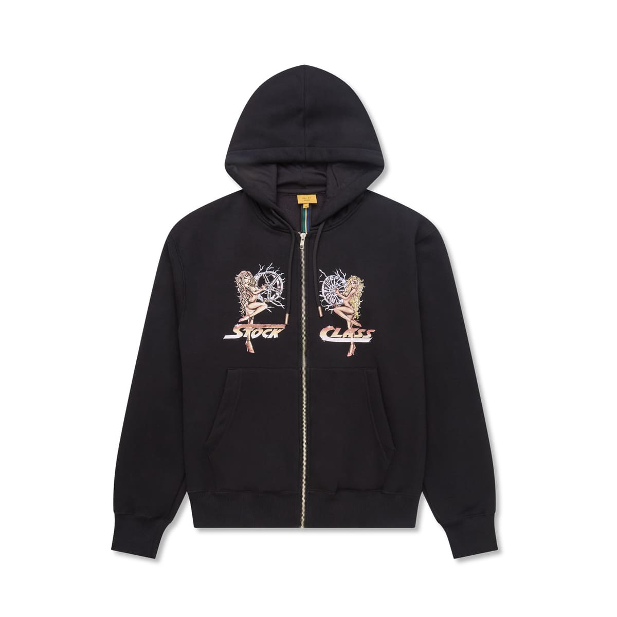 HOODIE ZIPPER "STOCK CLASS" BLACK