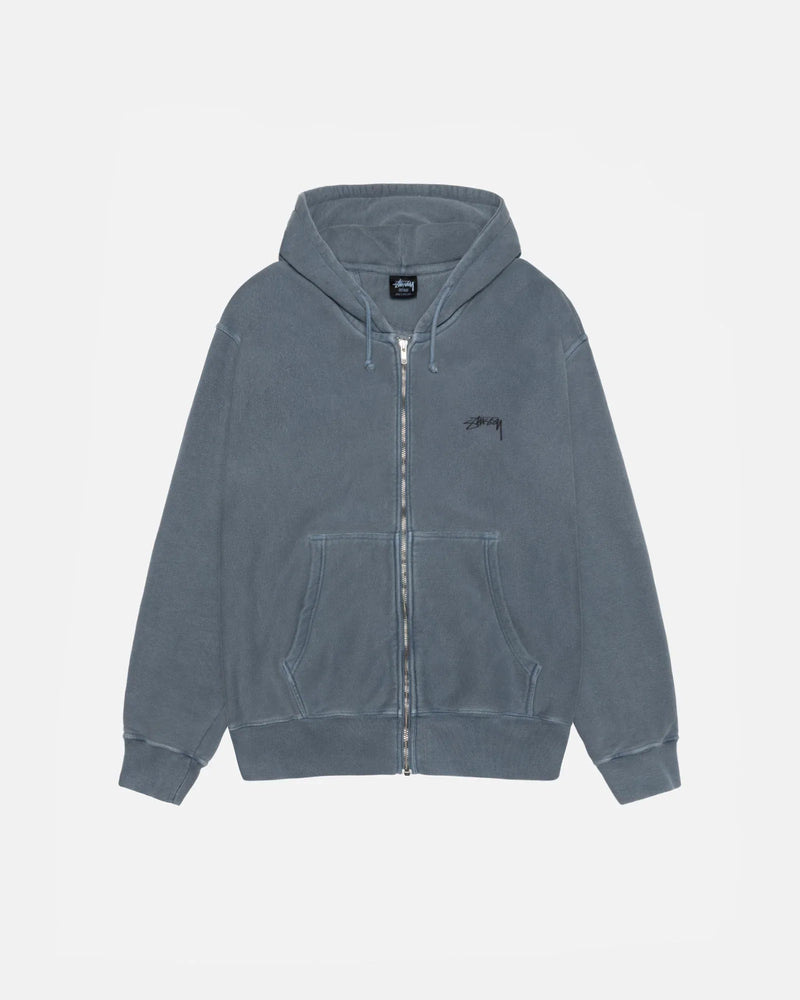SMOOTH STOCK ZIP HOODIE PIGMENT DYED - Four Street