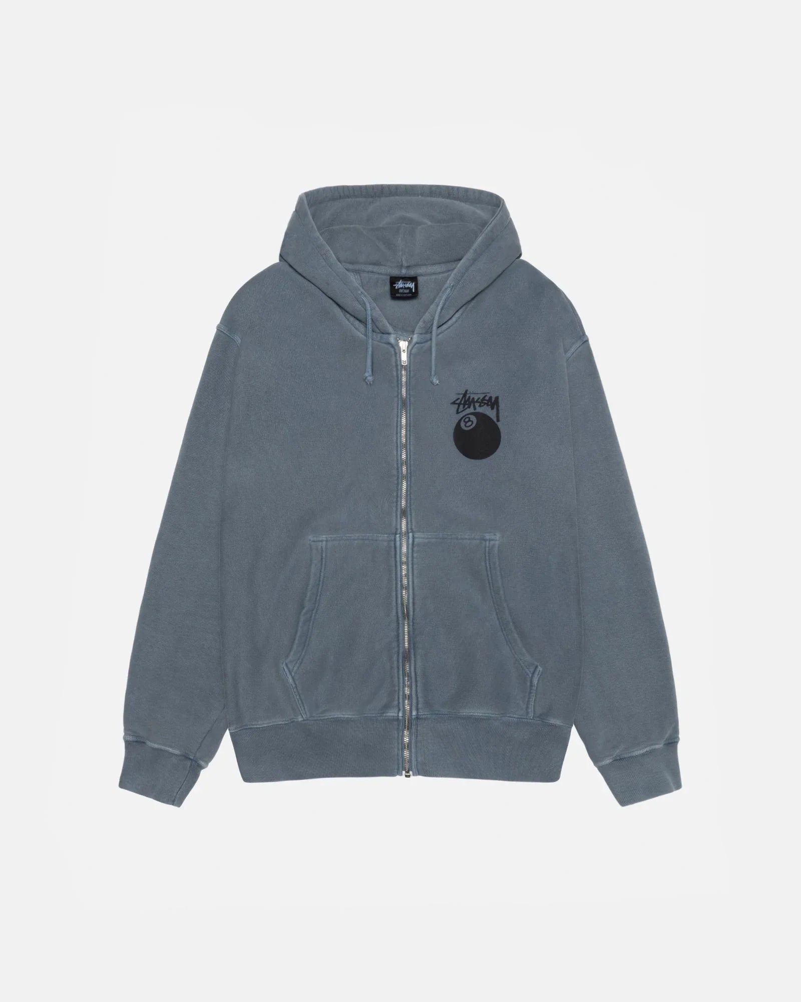 8 BALL ZIP HOODIE PIGMENT DYED - Four Street