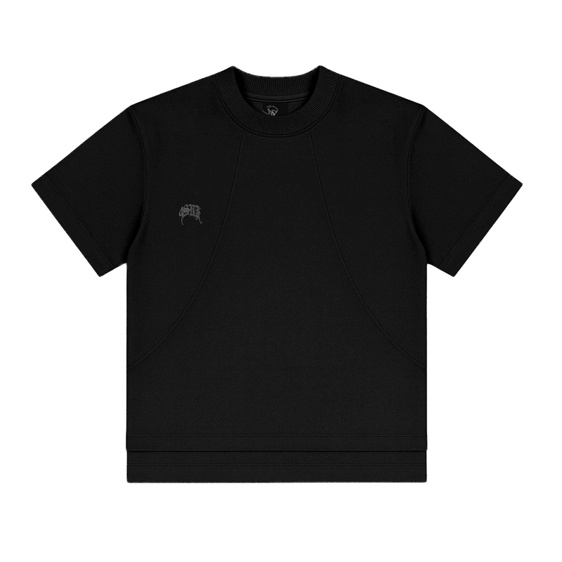 CAMISETA BOXY BARRA DUPLA 4SUF PRETA