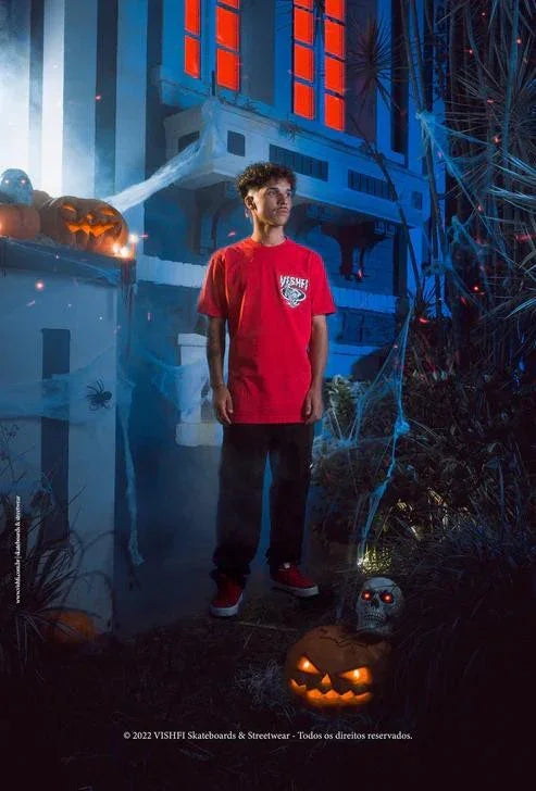 CAMISETA BILHAR SKULL VERMELHA "HALLOWEEN 2022" - Four Street