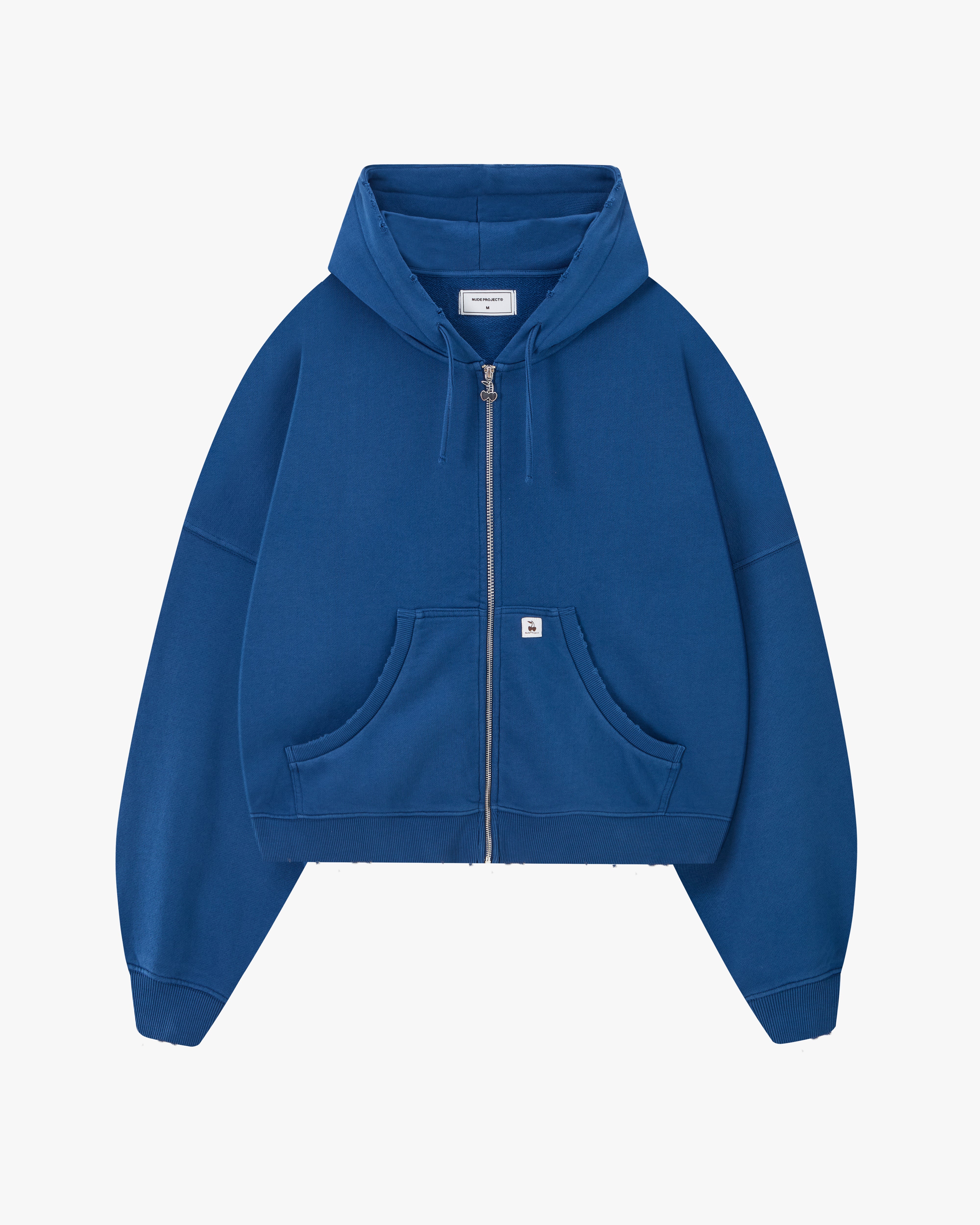 Script Zip-Up Hoodie Blue
