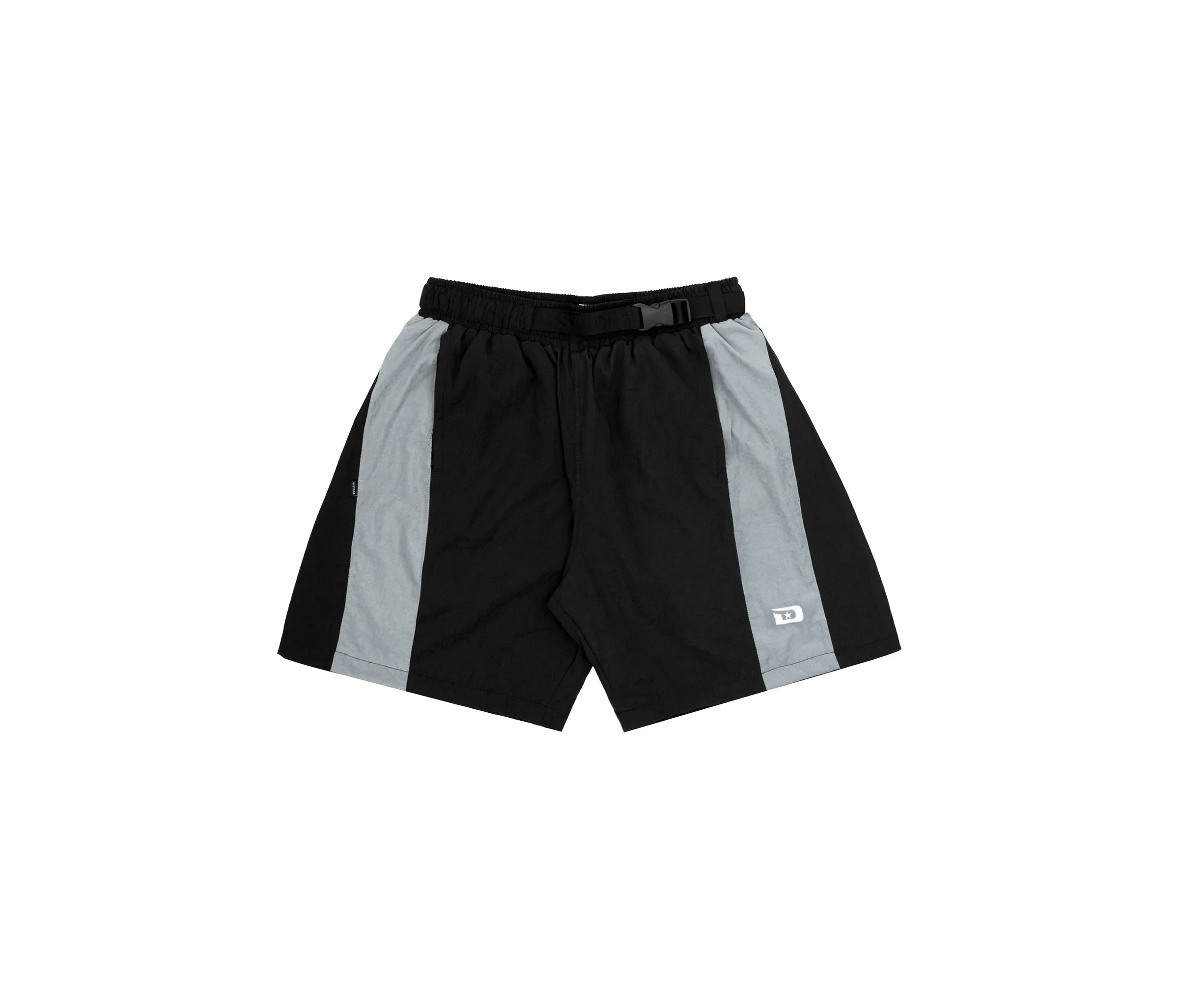 Angled Nylon Shorts In Black - Four Street