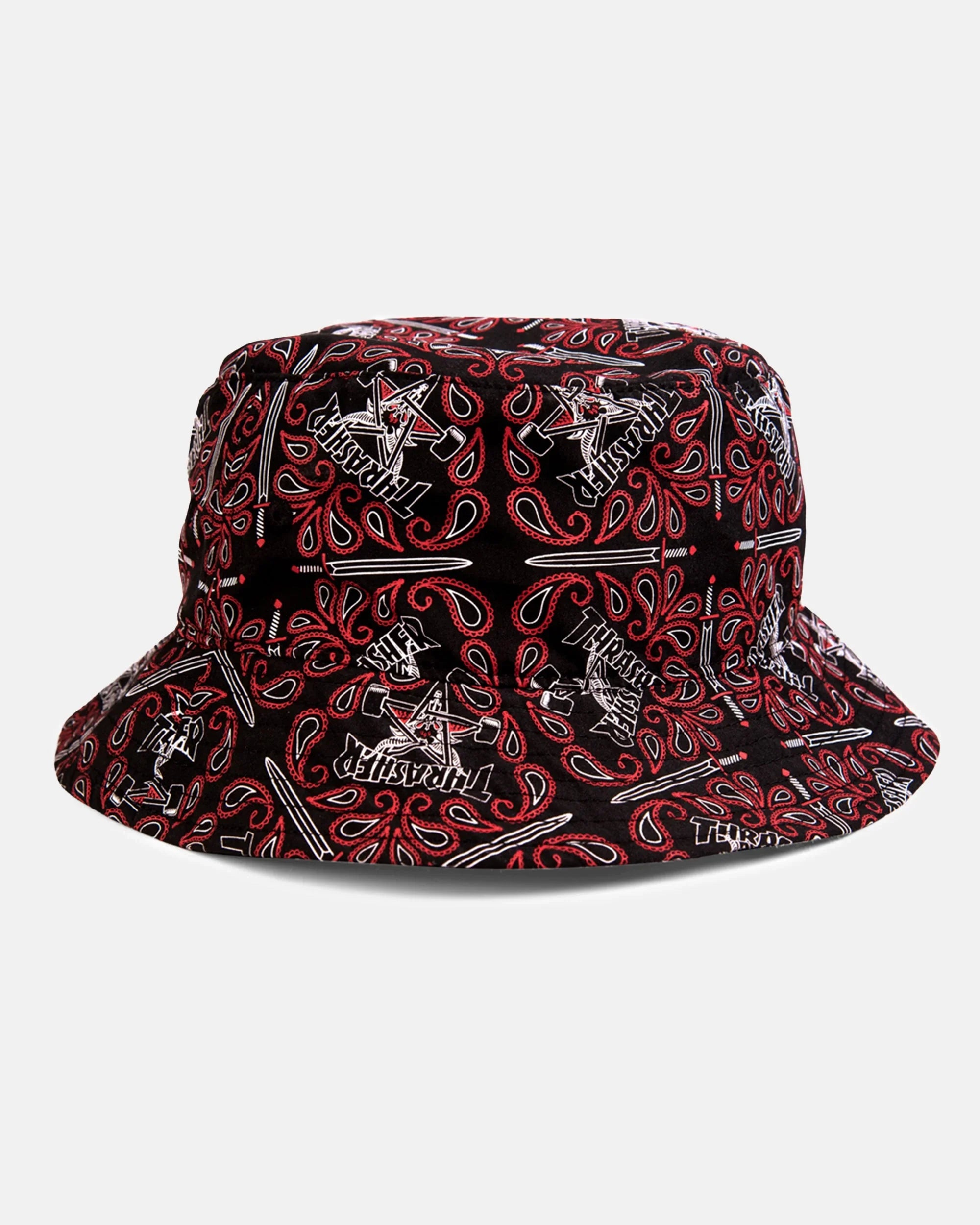 Bandana Bucket Hat (Black/Red) - Four Street
