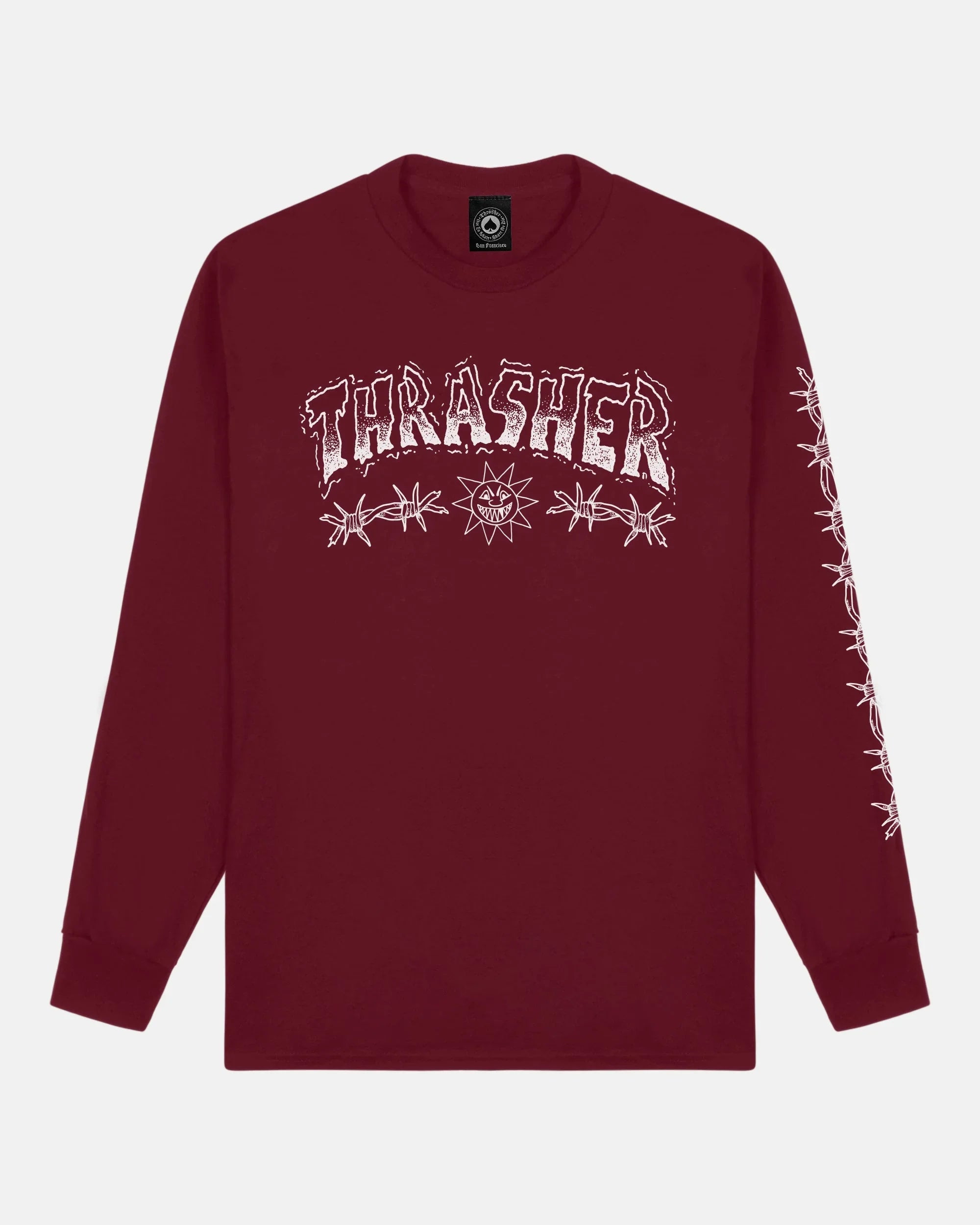 BARBED WIRE - LONGSLEEVE - MAROON - Four Street