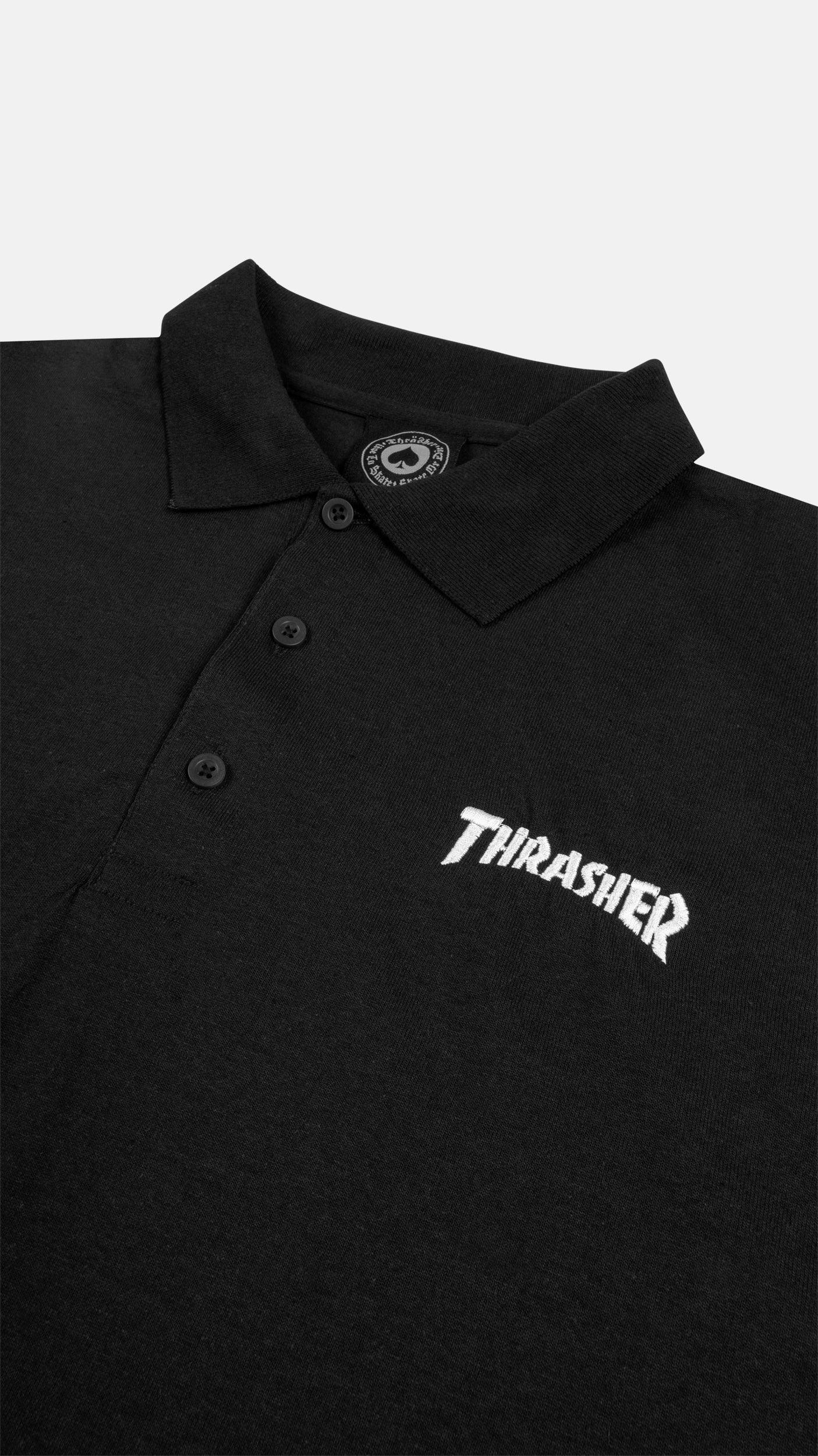 THRASHER - POLO - BLACK - Four Street