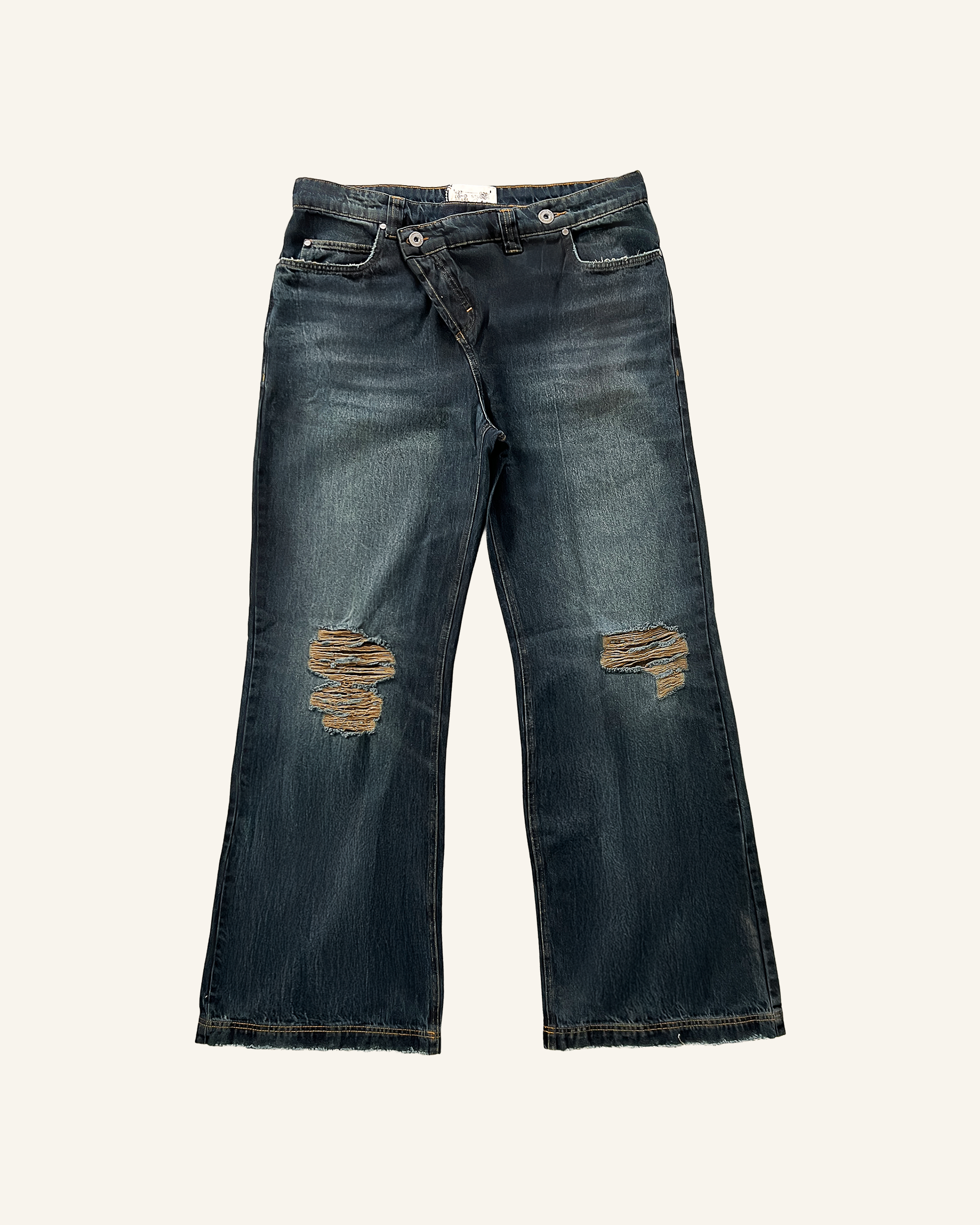 UNF ASYMMETRICAL BOOTCUT DENIM - BLUE