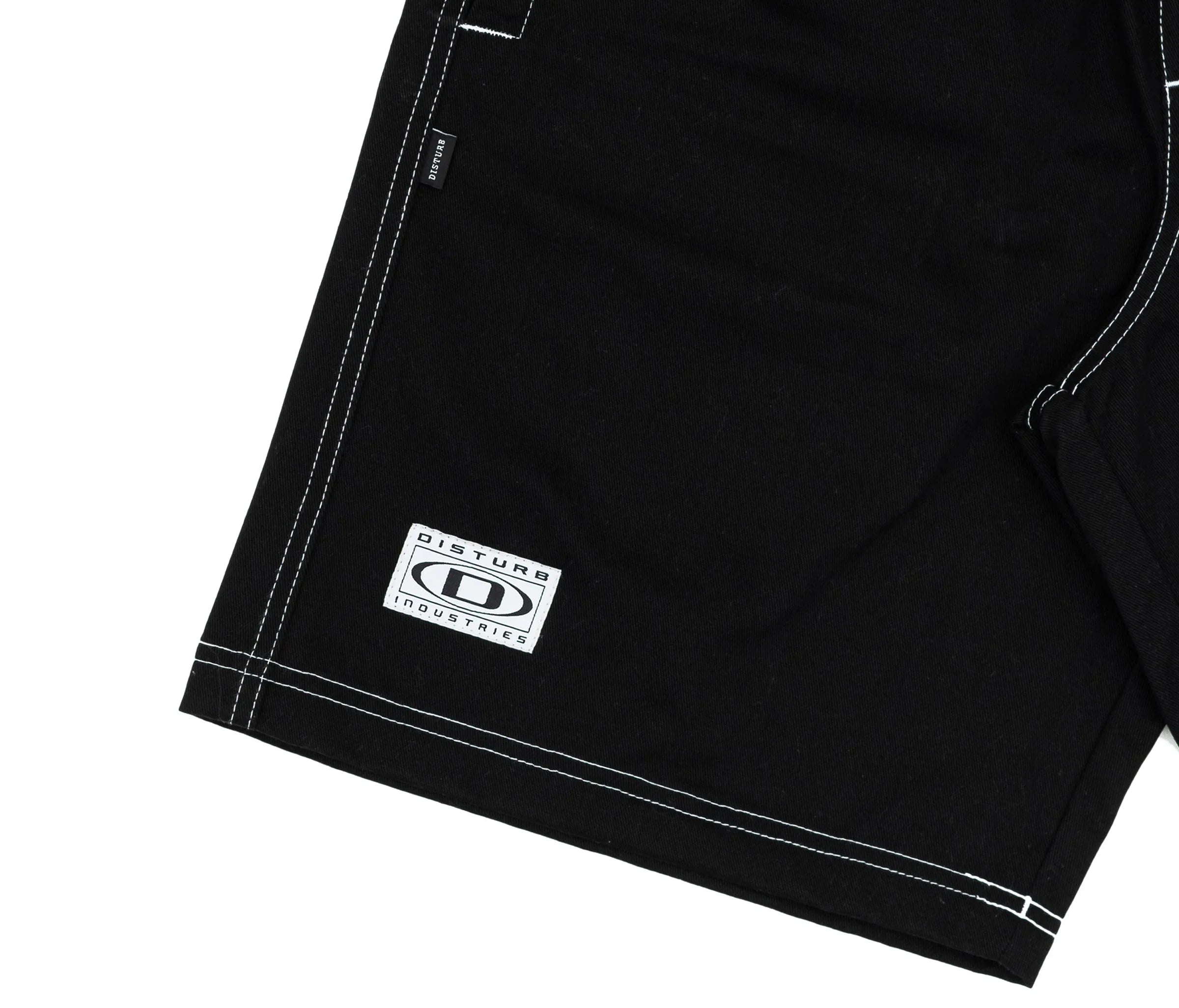 Contrast Twill Shorts In Black - Four Street