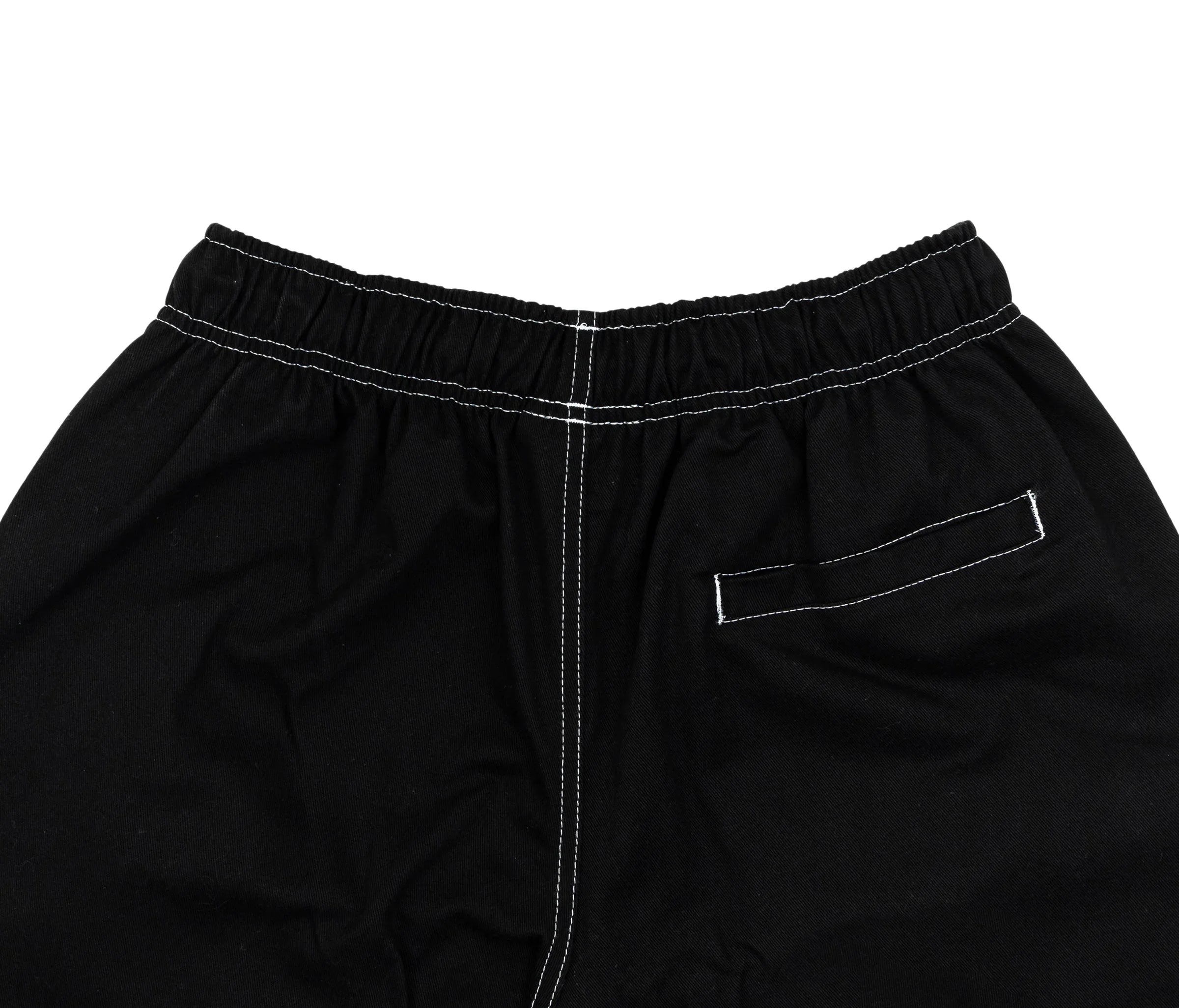 Contrast Twill Shorts In Black - Four Street