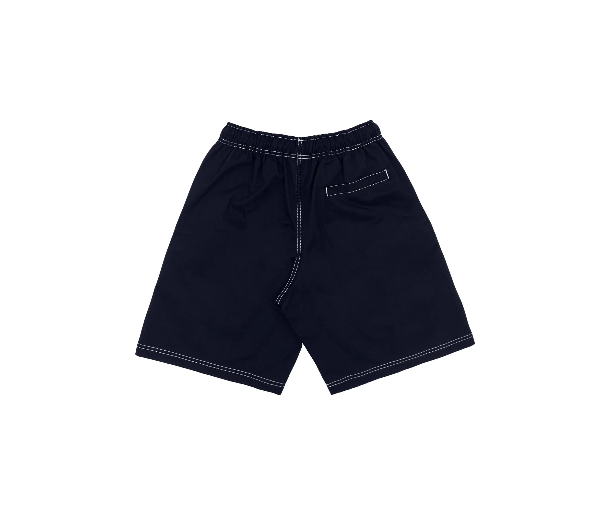 Contrast Twill Shorts In Navy - Four Street