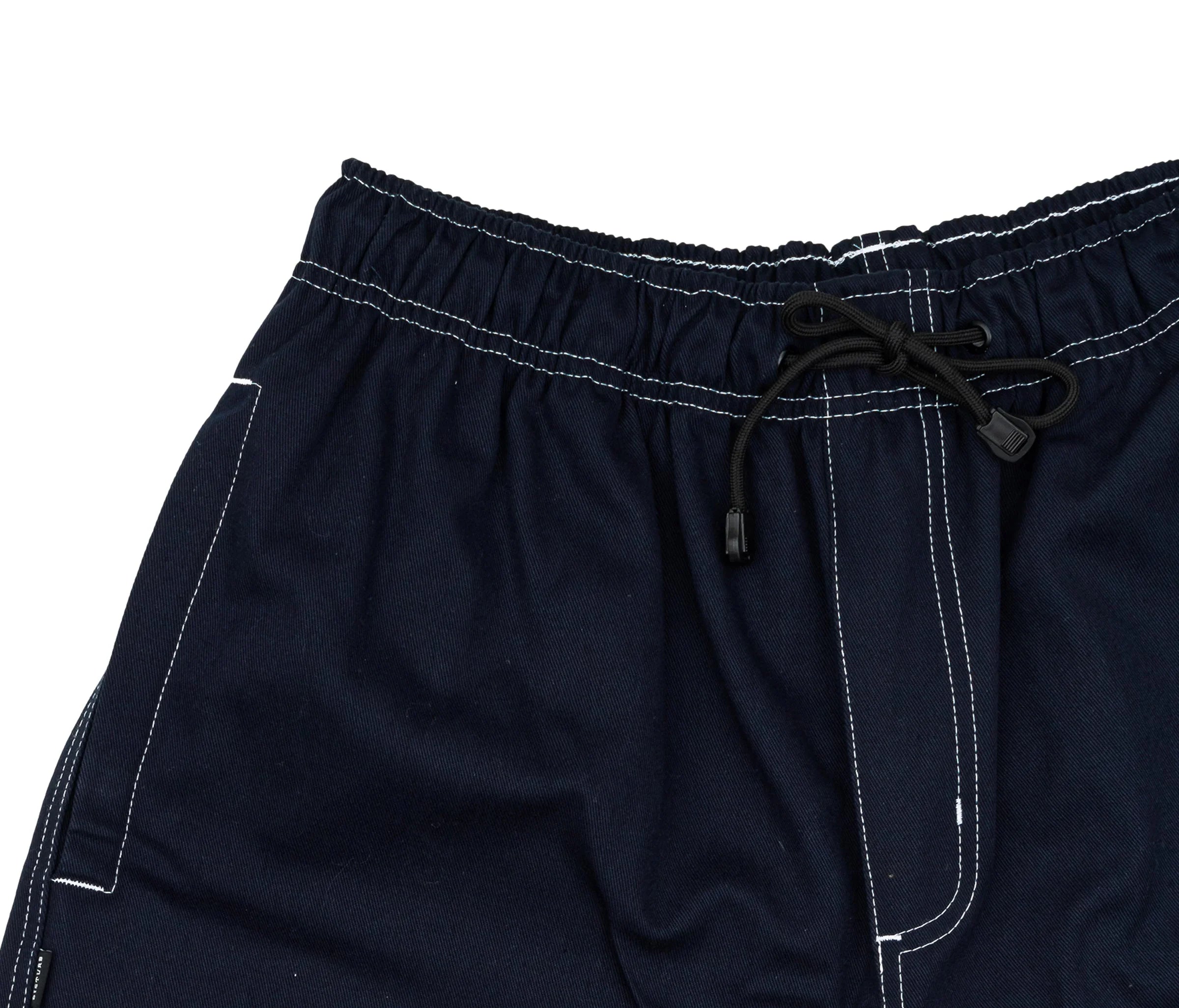 Contrast Twill Shorts In Navy - Four Street