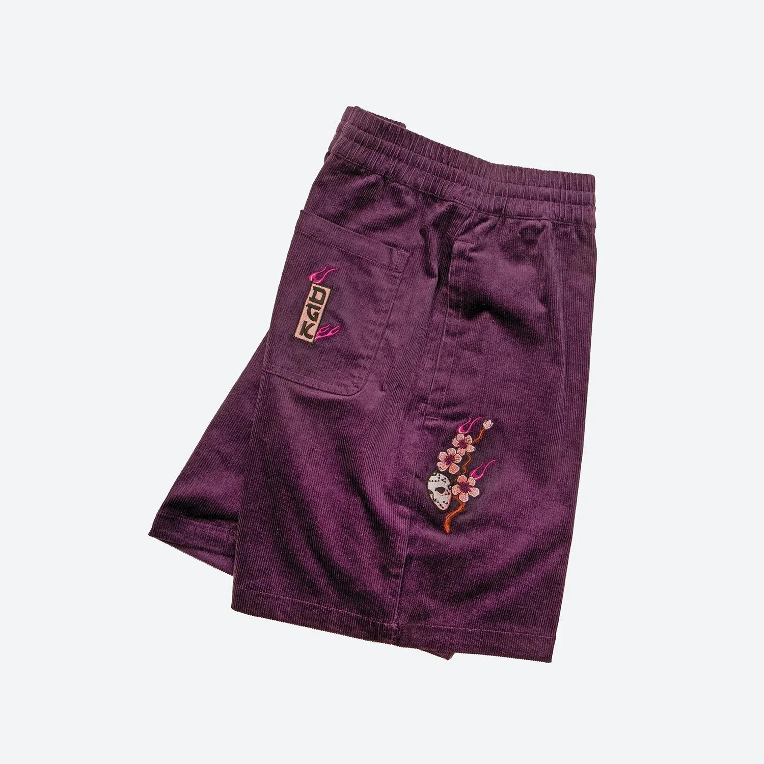 Fire Blossom Embroidered Corduroy Short - Four Street