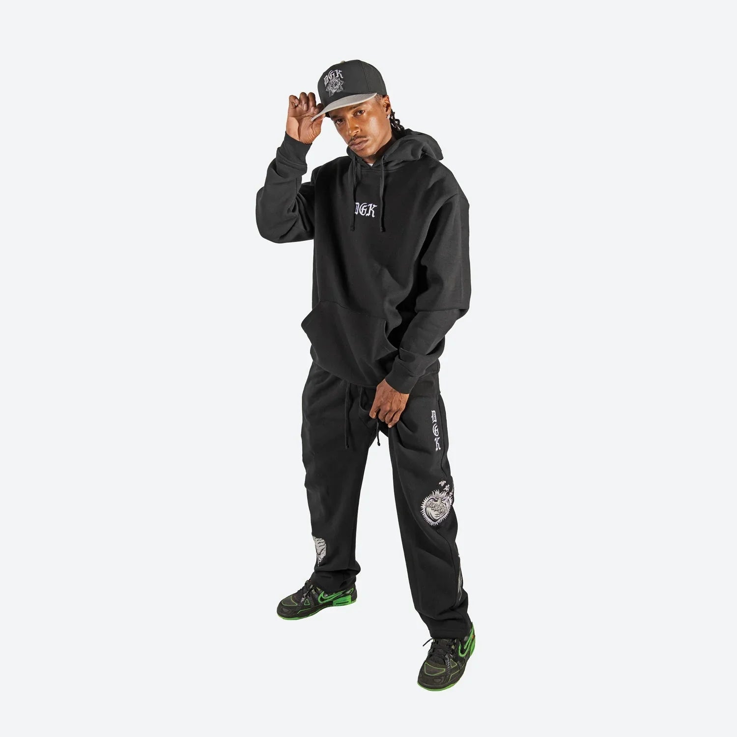 Inked Embroidered Hooded Fleece - Four Street