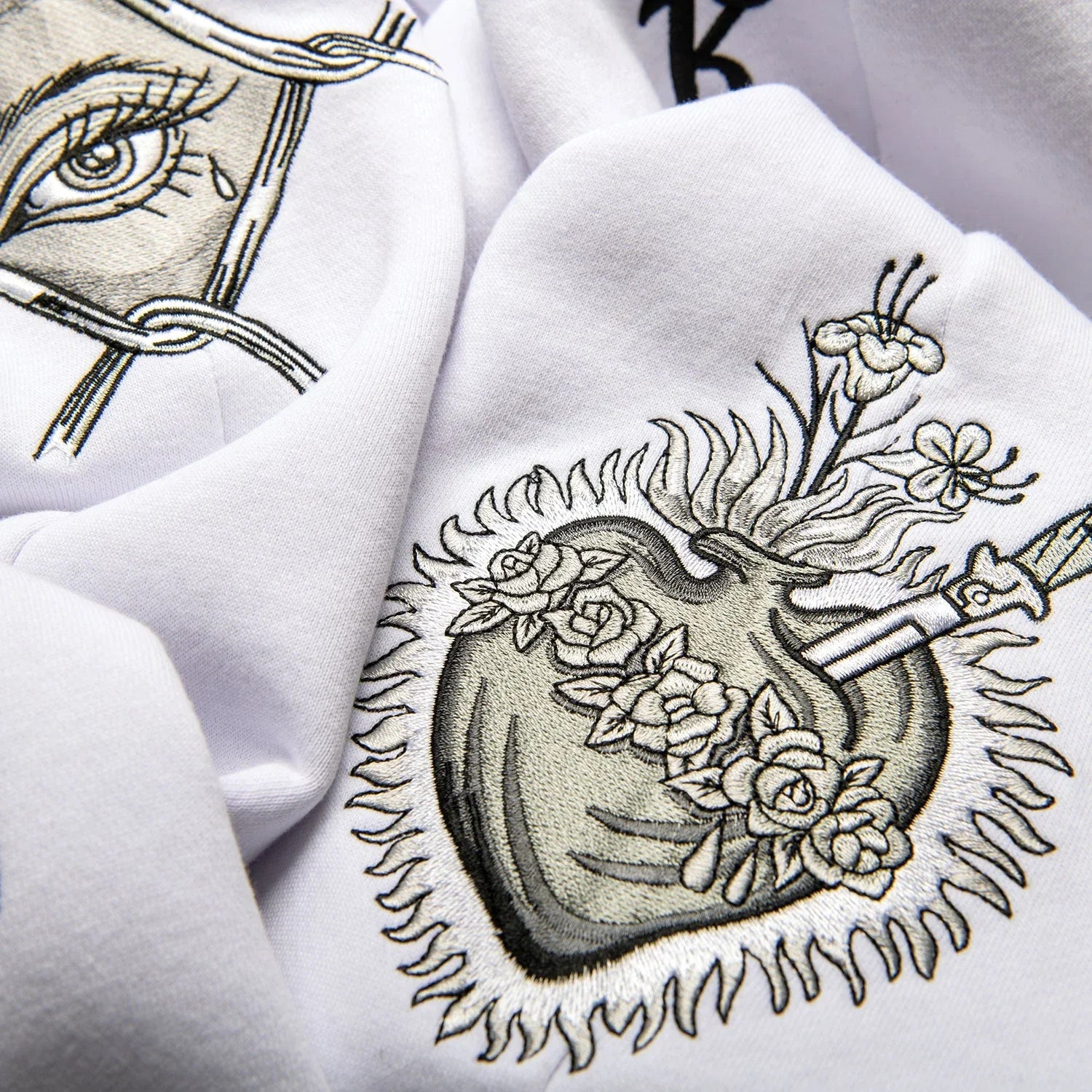 Inked Embroidered Fleece Pants - Four Street