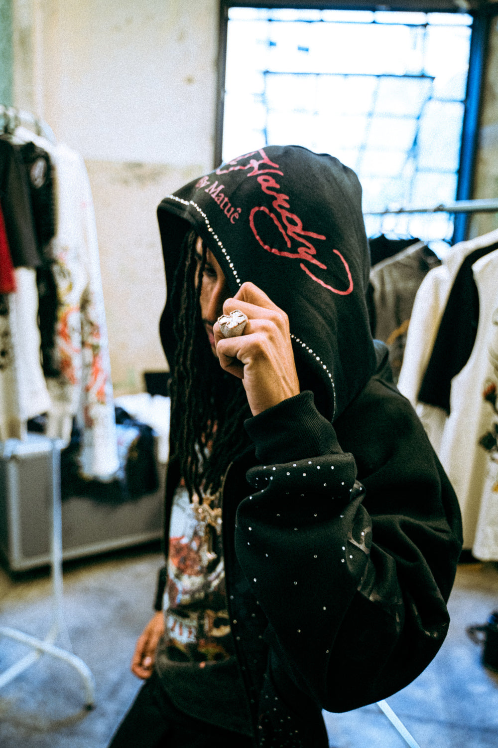 Moletom Zip Up Preto "Cruz" Ed Hardy x Matuê