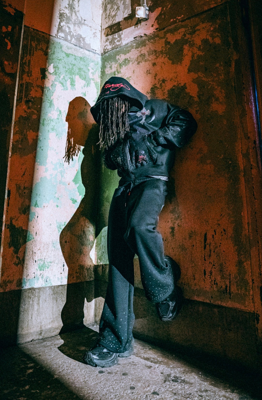 Moletom Zip Up Preto "Cruz" Ed Hardy x Matuê