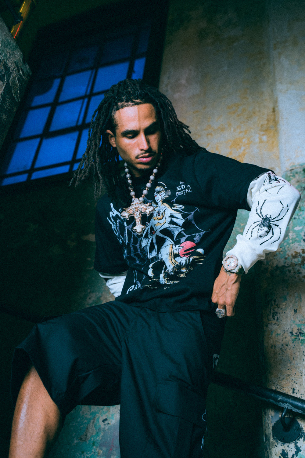 Camiseta Manga Longa Masculino "Tarantula" Ed Hardy x Matuê