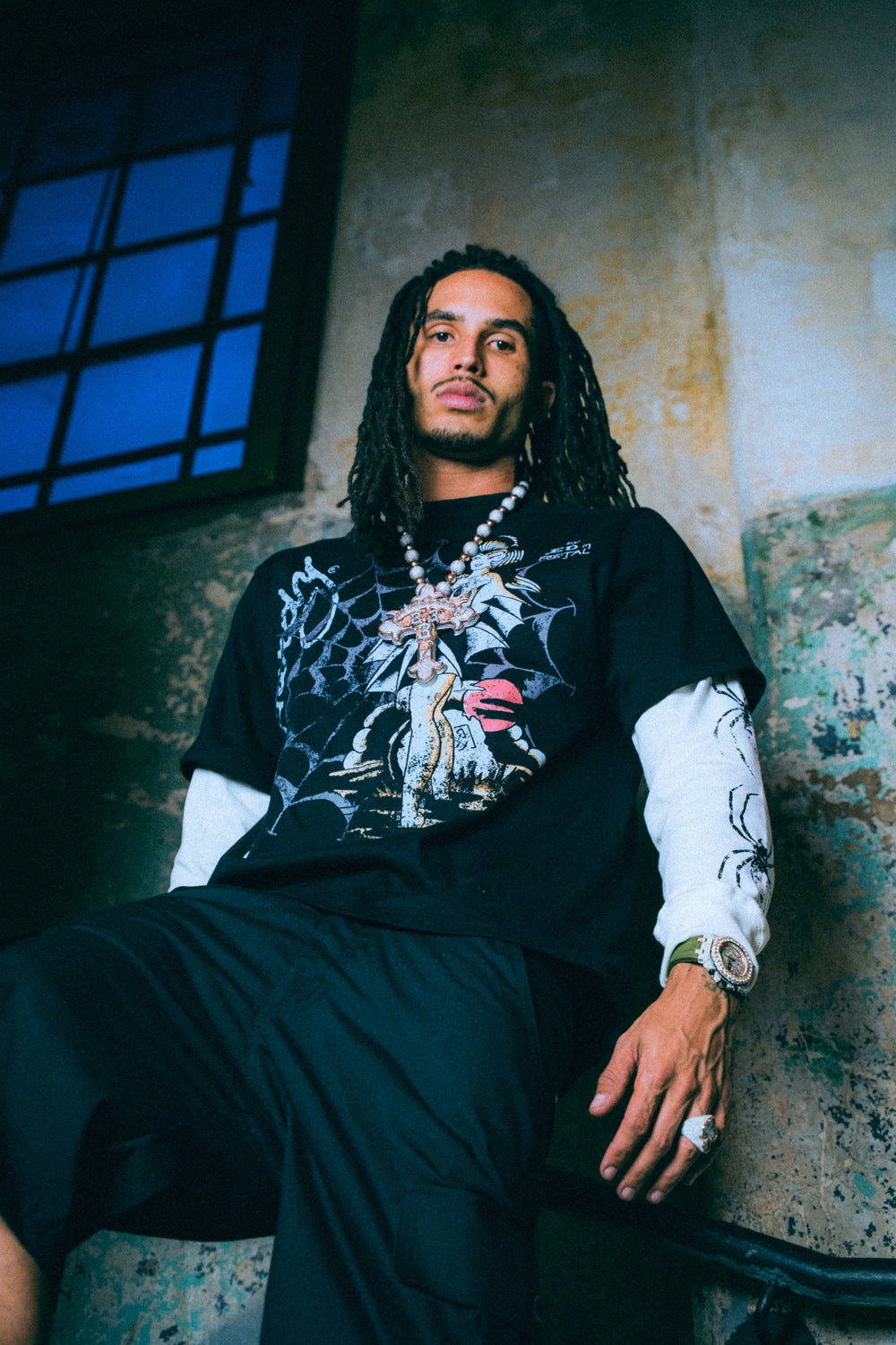 Camiseta Manga Longa Masculino "Tarantula" Ed Hardy x Matuê