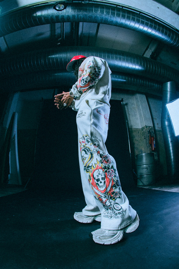 Calça Moletom Off White "Fortal" Ed Hardy x Matuê