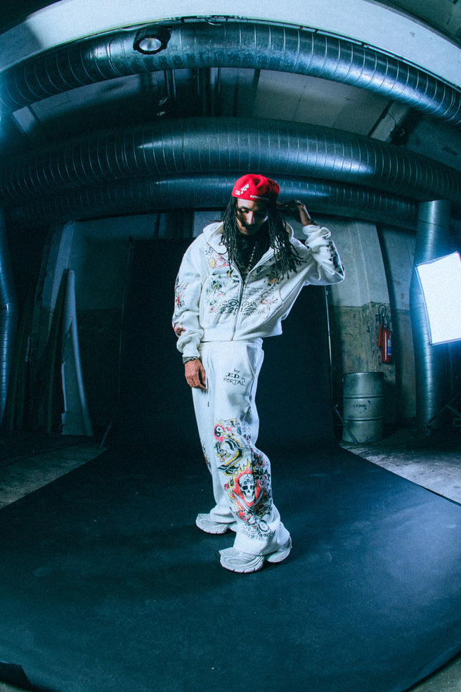 Moletom Zip Up Off White "Fortal" Ed Hardy x Matuê