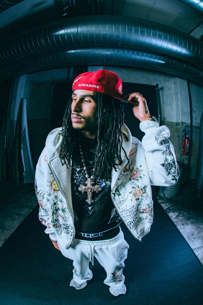 Moletom Zip Up Off White "Fortal" Ed Hardy x Matuê