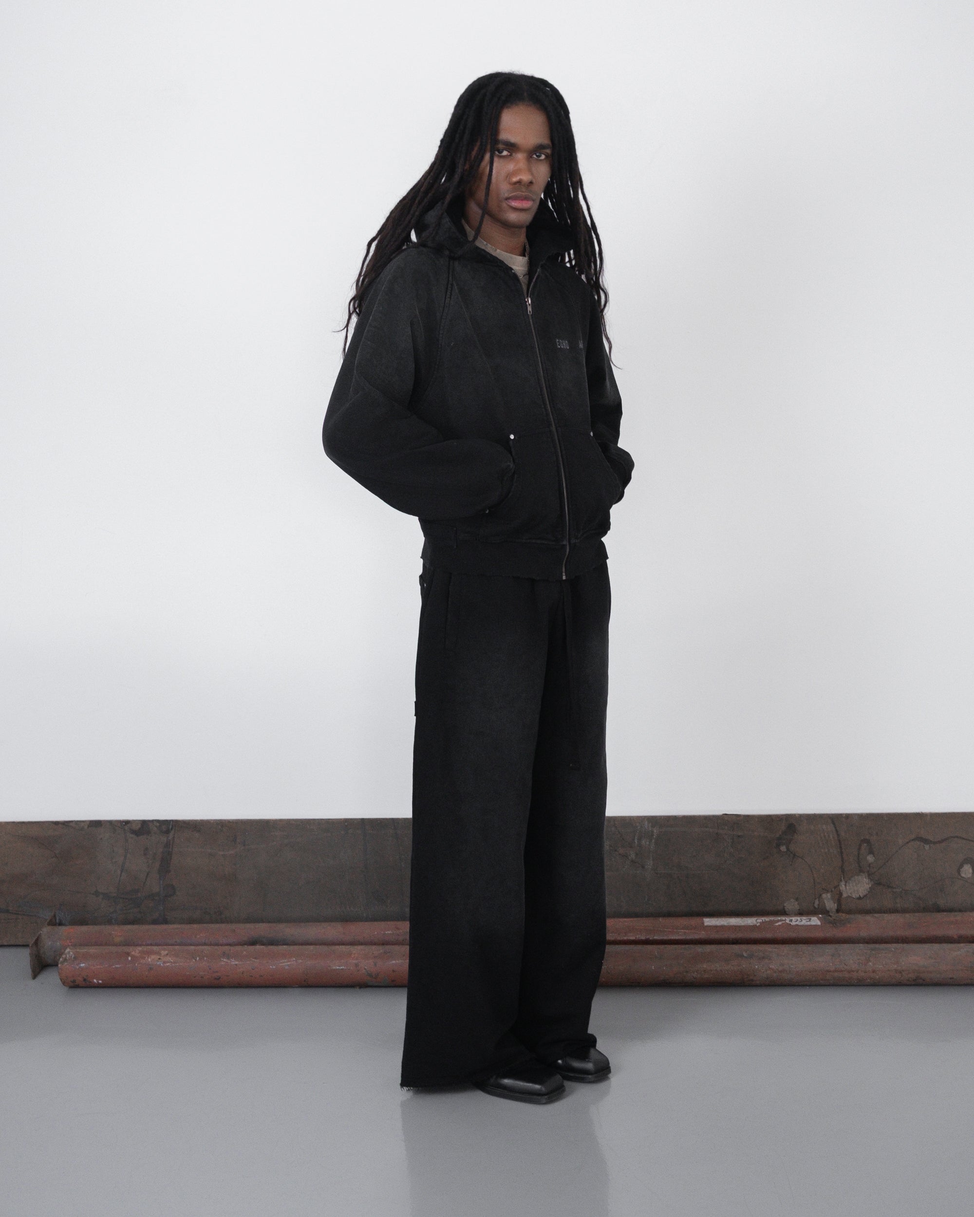 UNF HEAVY ZIP HOODIE - BLACK