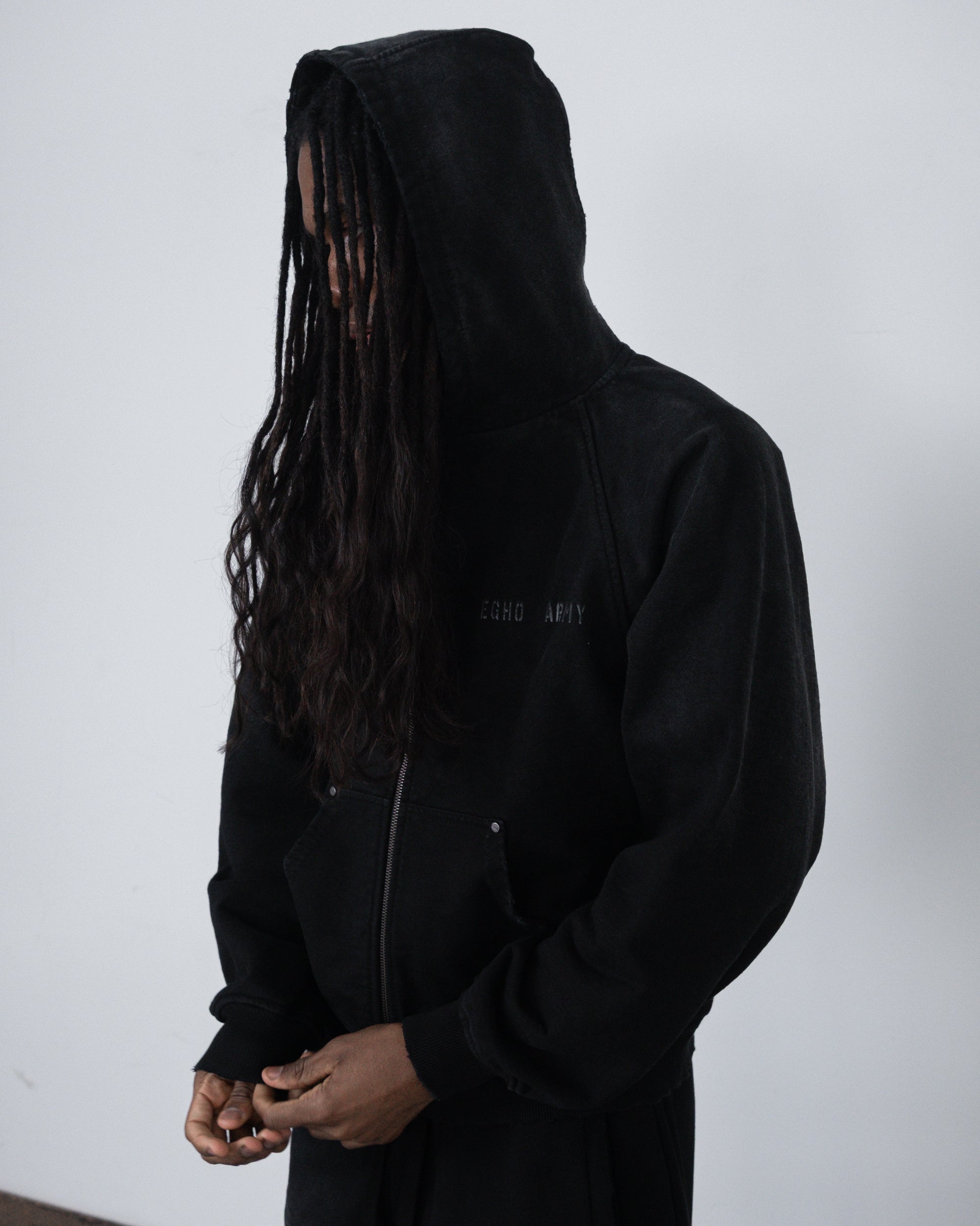 UNF HEAVY ZIP HOODIE - BLACK