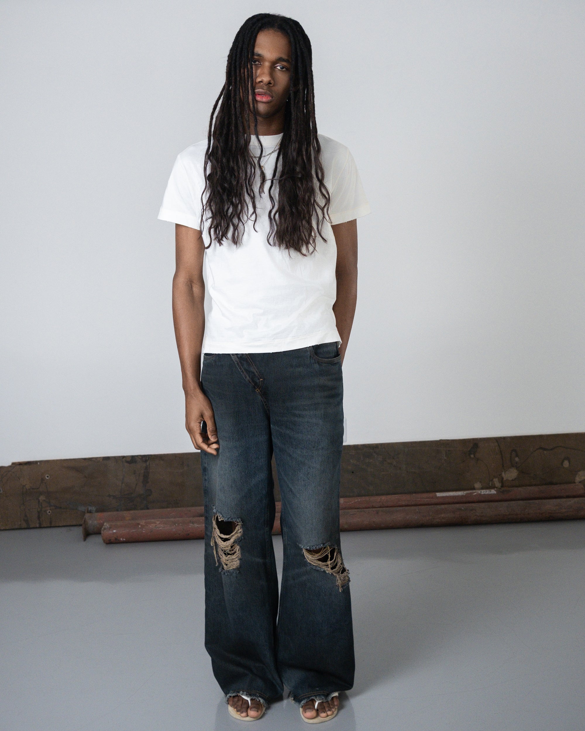 UNF ASYMMETRICAL BOOTCUT DENIM - BLUE
