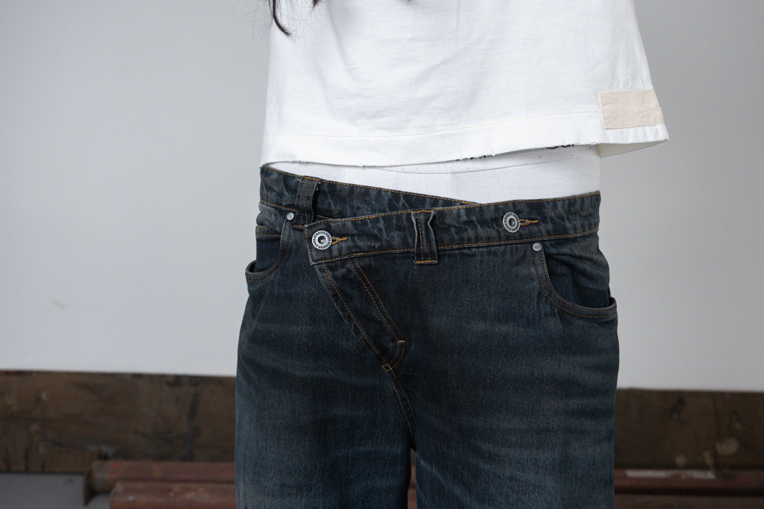 UNF ASYMMETRICAL BOOTCUT DENIM - BLUE