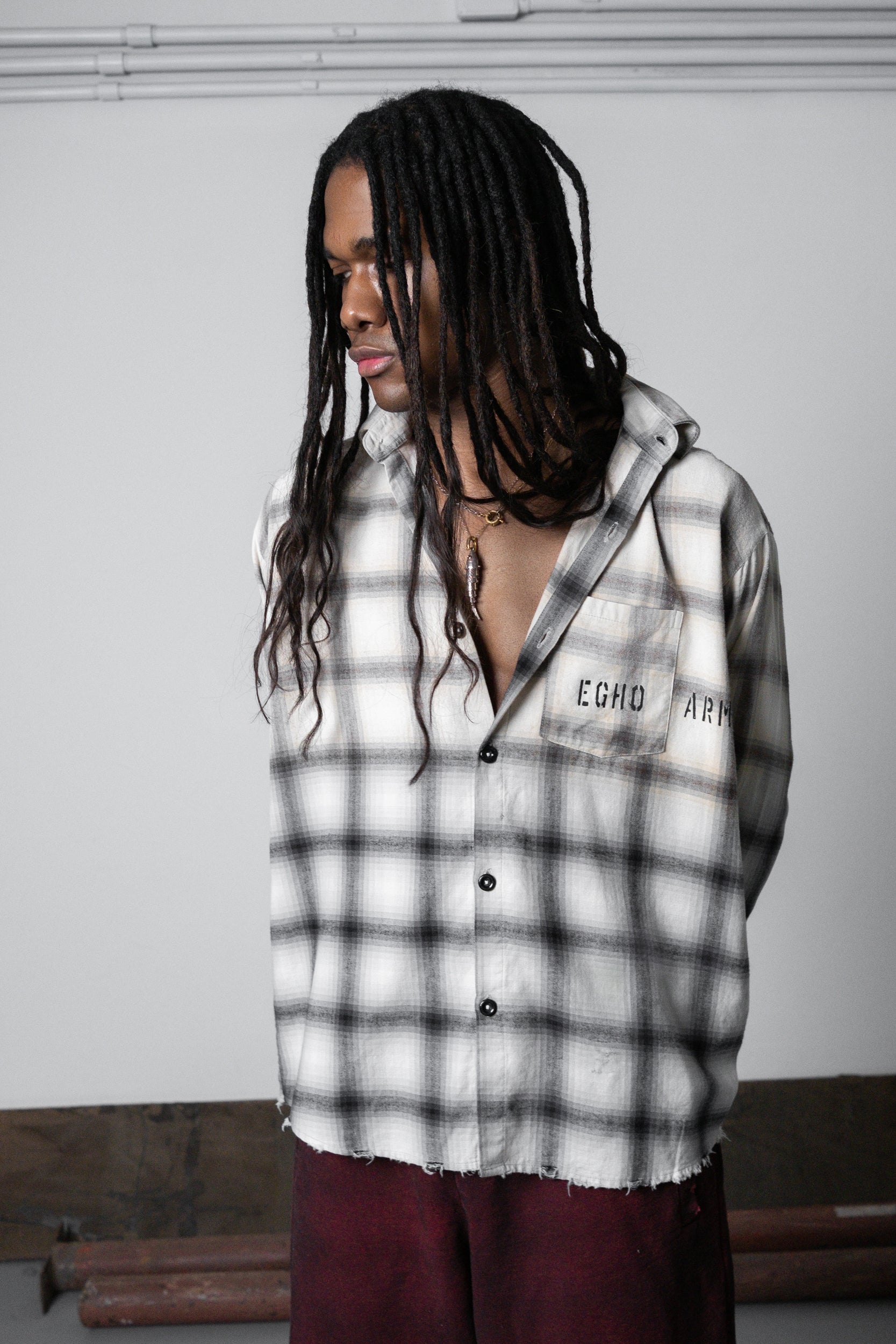 UNF FLANNEL SHIRT - CREAM