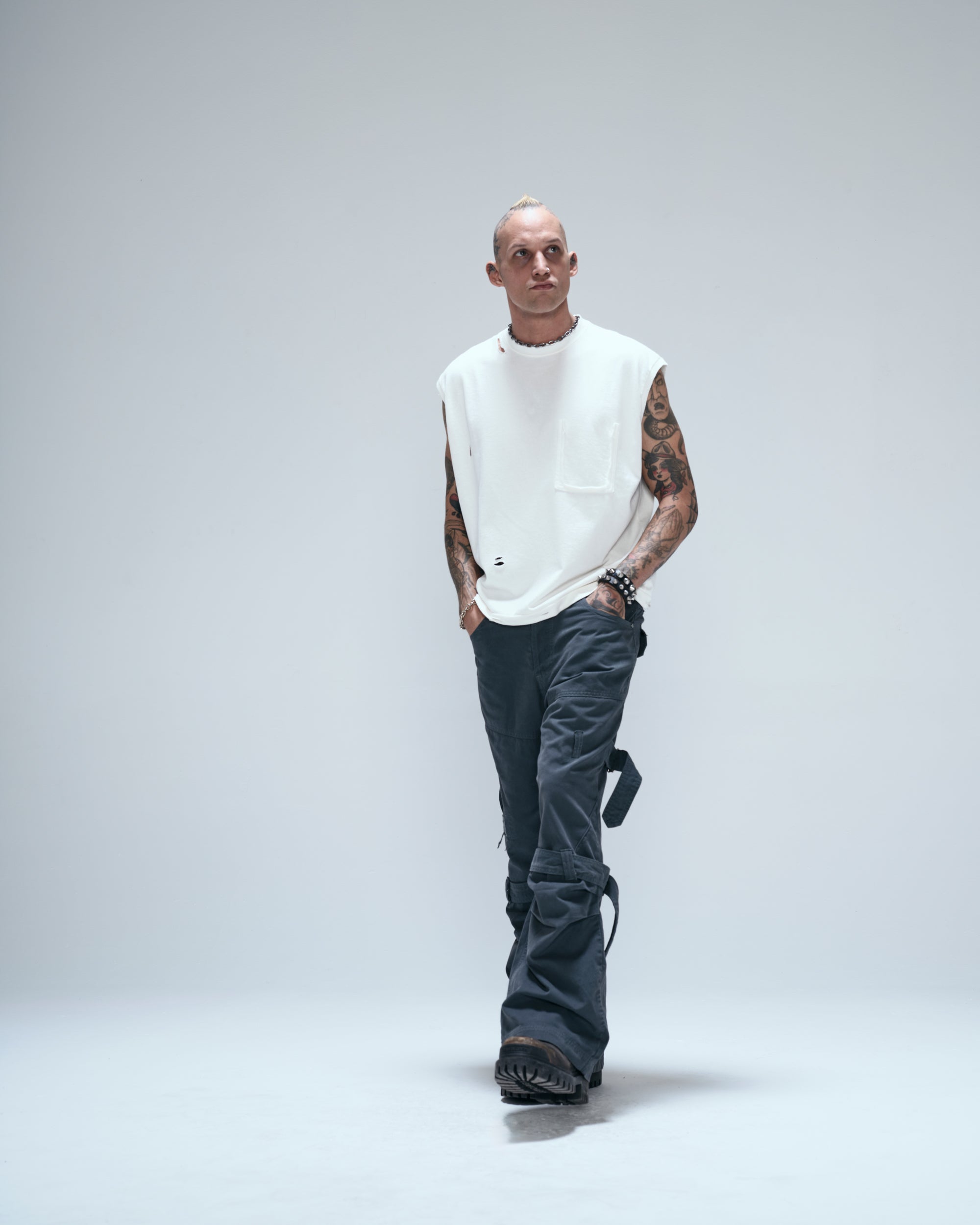 ARMY STRAIT PANTS - GREY