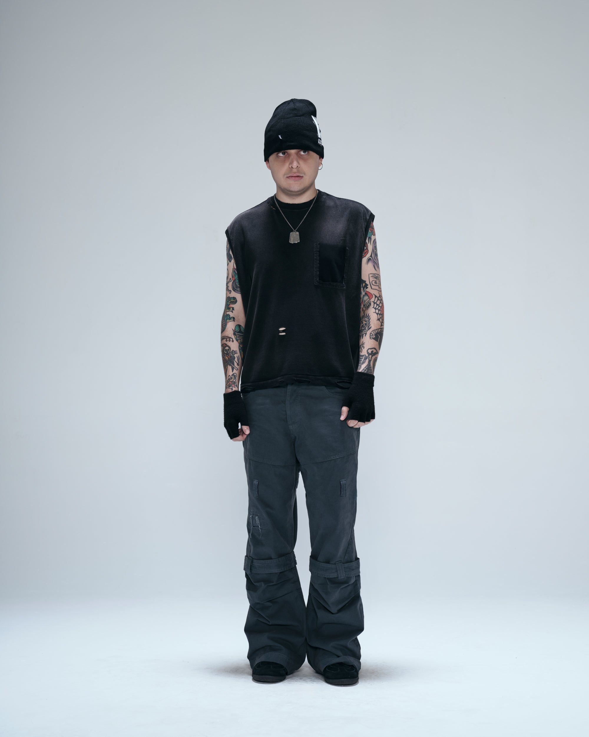 ARMY STRAIT PANTS - GREY